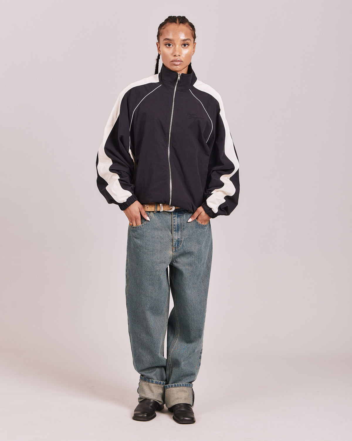 Essential Track Jacket - Black/Off White