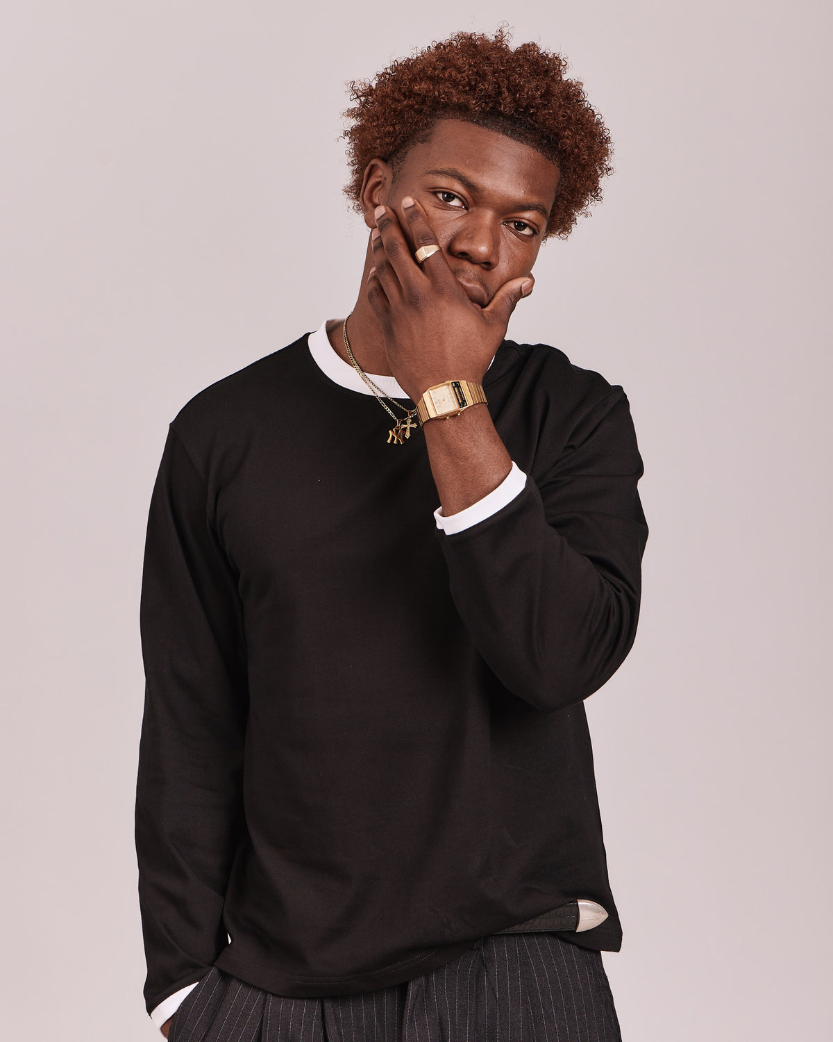 LS Ringer Tee - Black/White