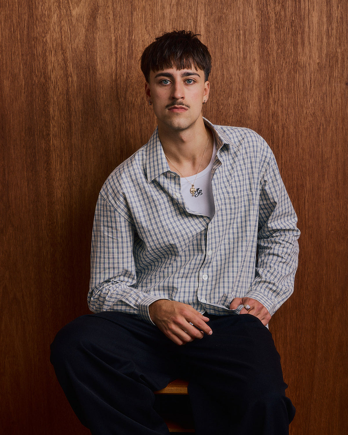 LS Checkered Shirt - Blue/Off White