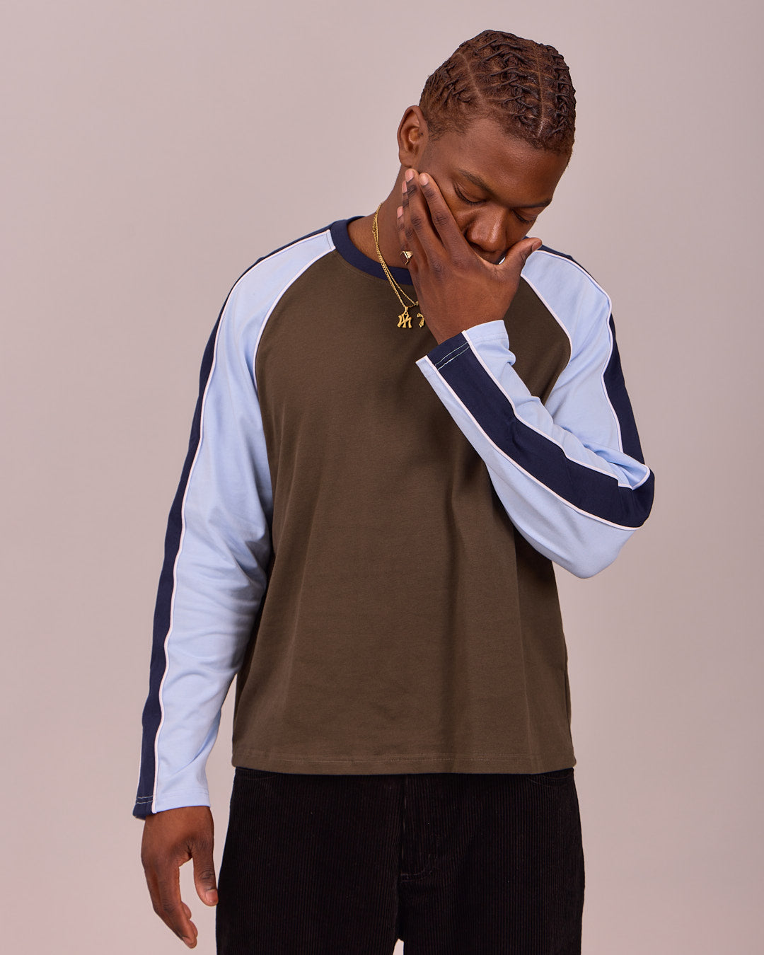 LS Raglan Boxy Tee - Brown