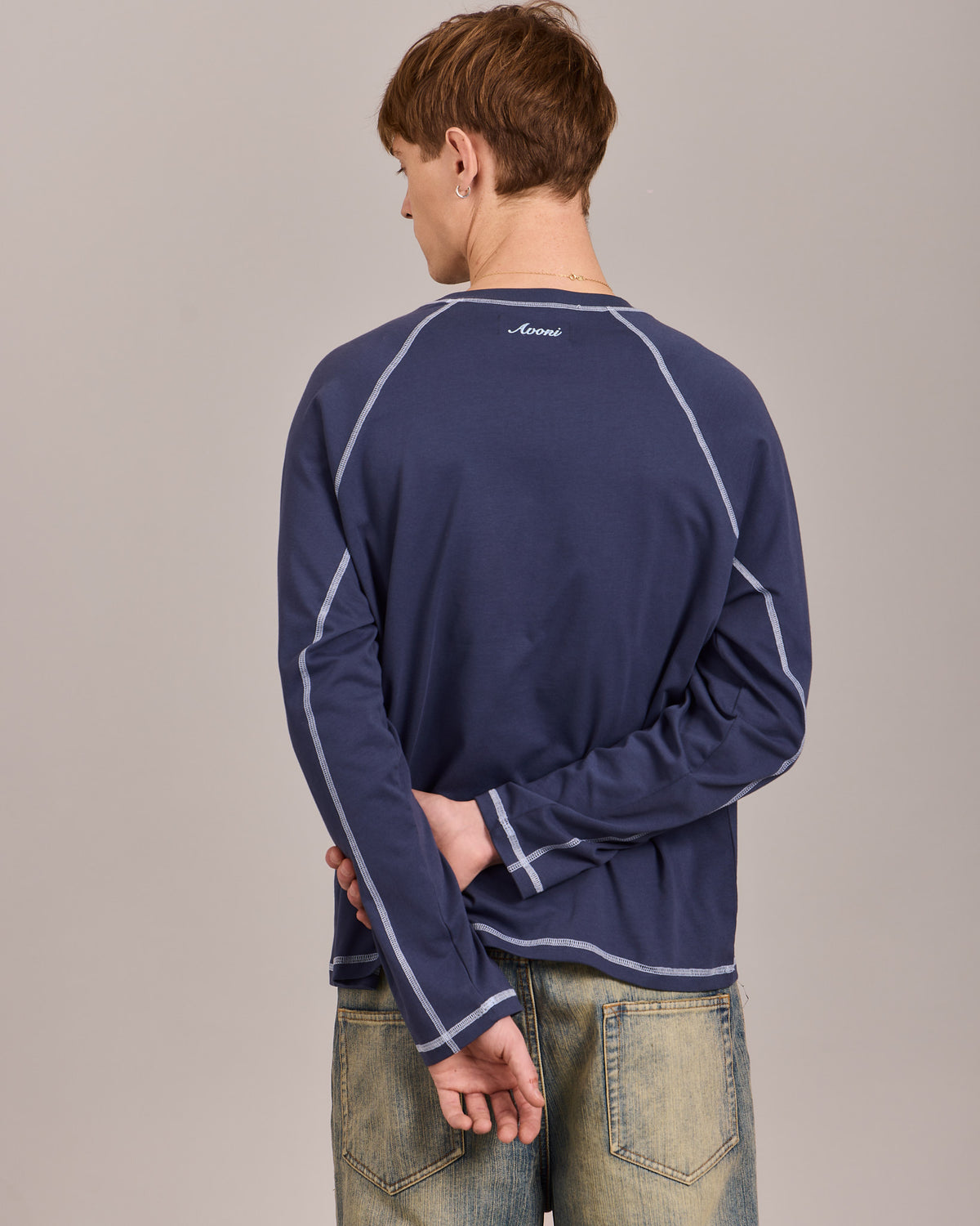 LS Classic Flatlock Tee - Dusty Blue/Baby Blue