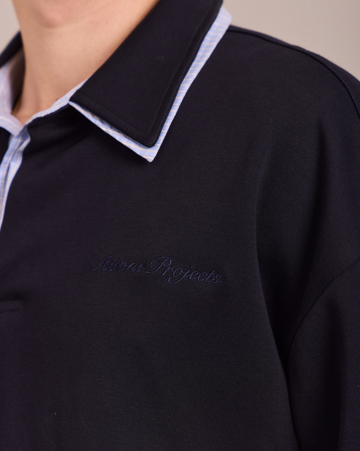LS Polo Sweatshirt - Navy