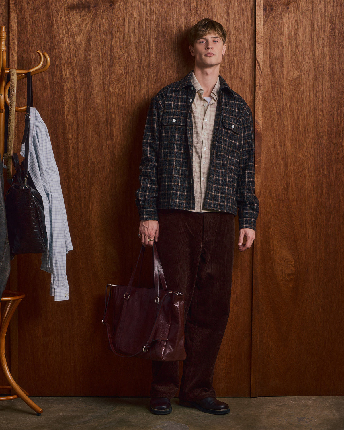 LS Checkered Overshirt - Brown Check