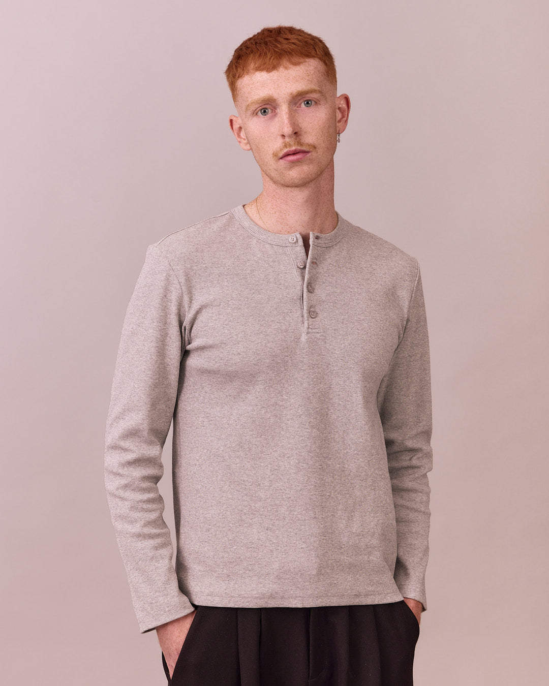 LS Henley Shirt - Grey – Avoni Projects