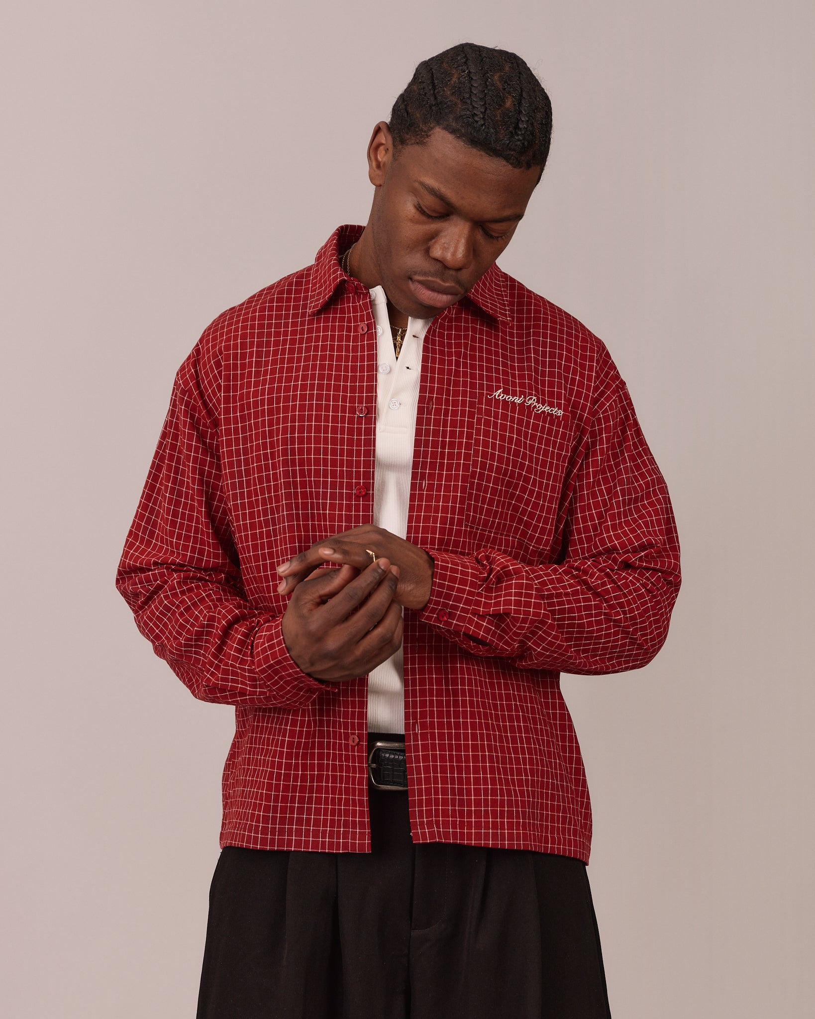 LS Checkered Shirt - Red – Avoni Projects