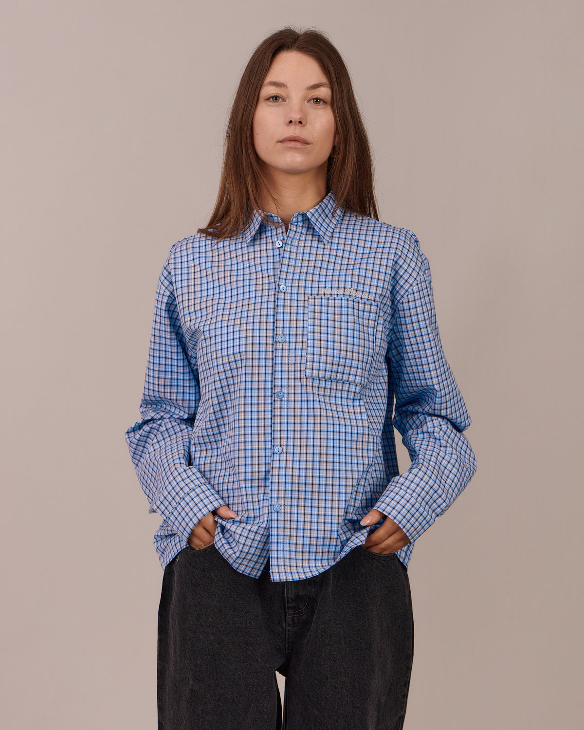 LS Checkered Shirt - Button Up SPFL - Blue