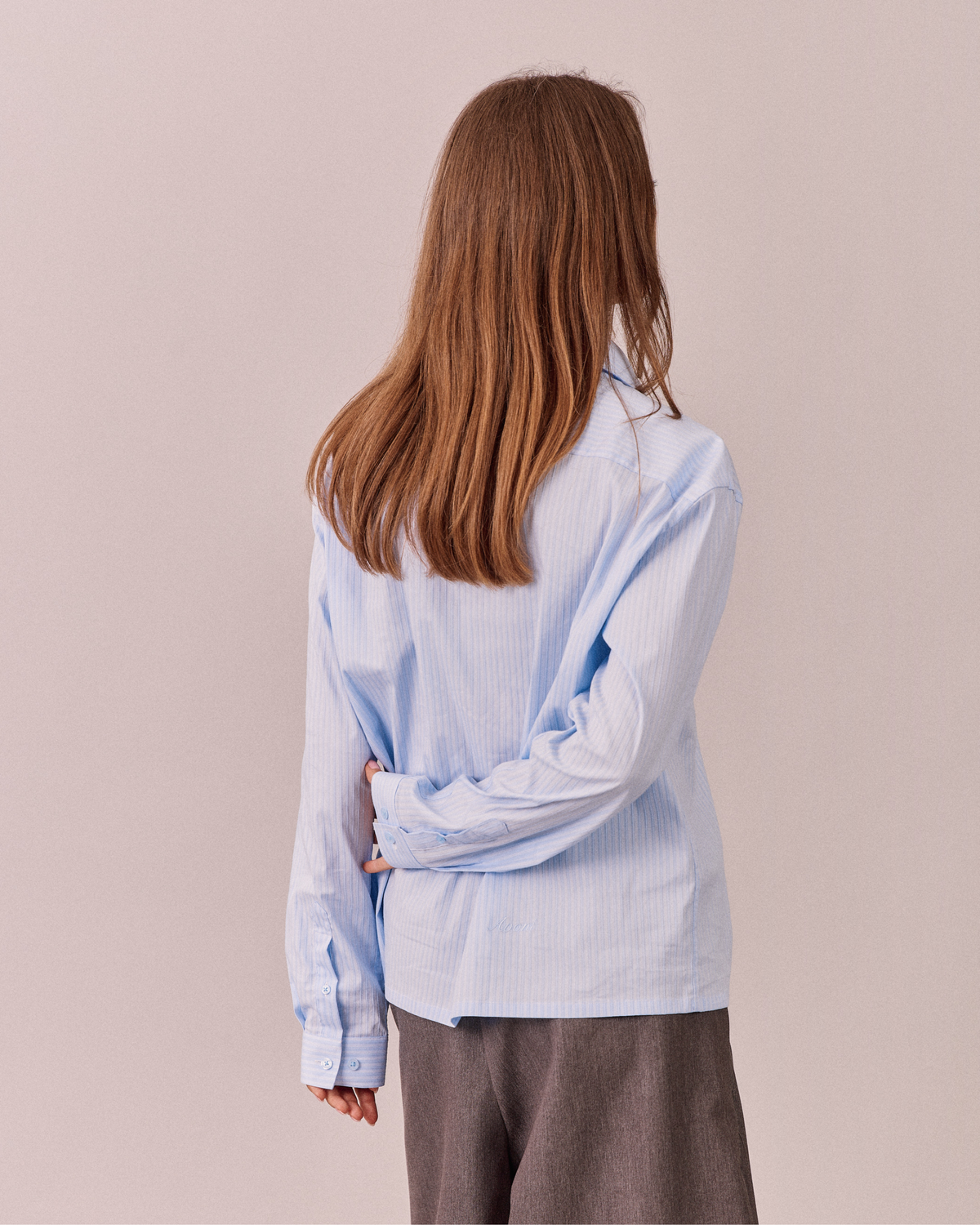 LS Striped Shirt - Light Blue w. White Stripe