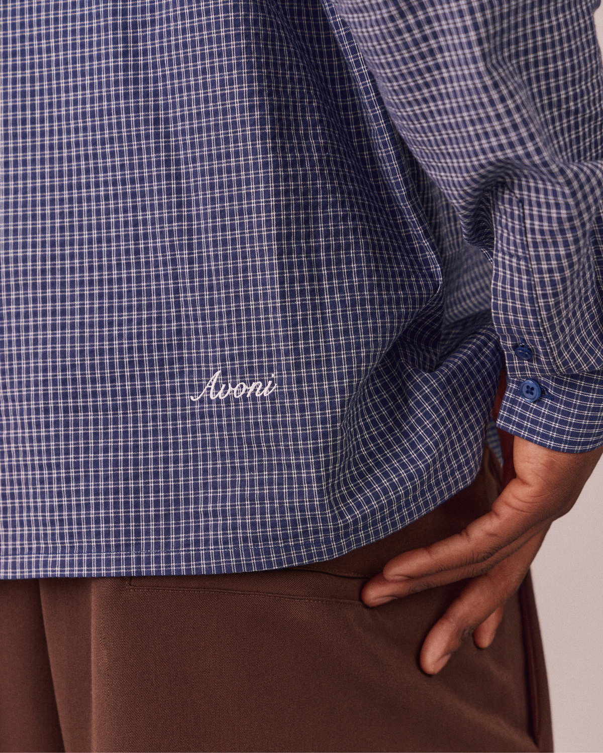 LS Checkered Shirt - SPBL - Navy/White