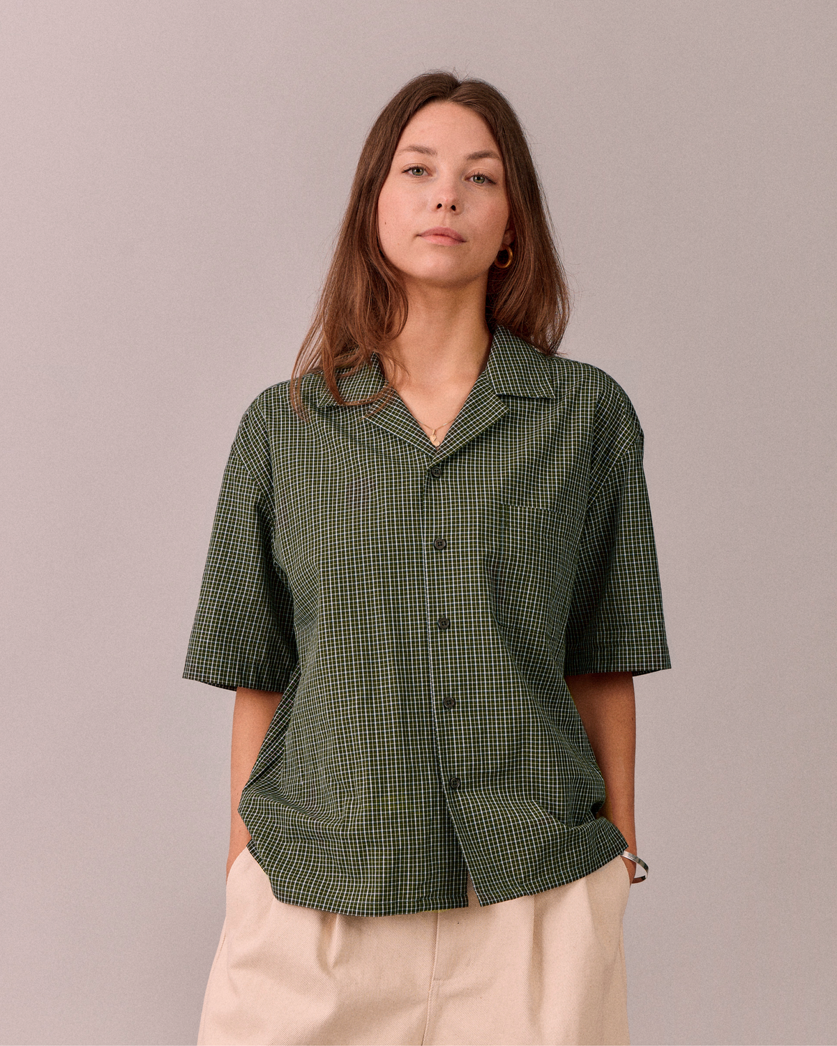 SS Checkered Shirt - Green/Navy