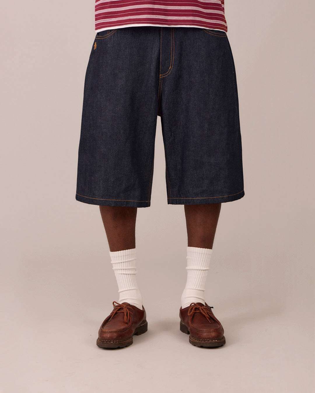 パンツ ANTIMID RIGID BAGGY JORTS-Indigo Baggy Selvedge Jorts - Indigo – Avoni Projects