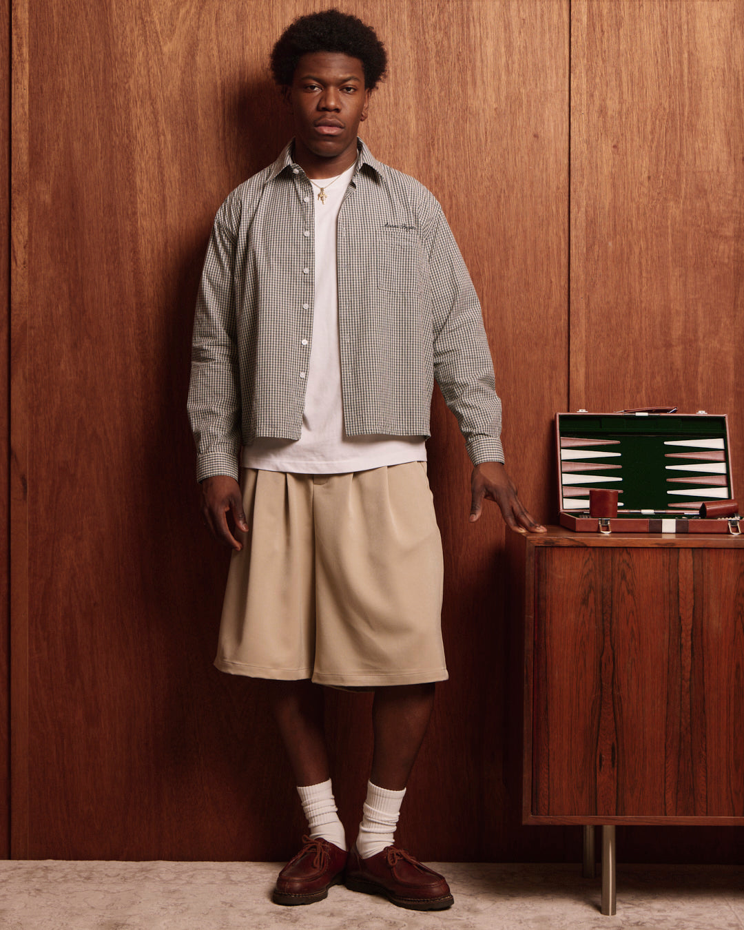 Relaxed Suit Shorts - Beige