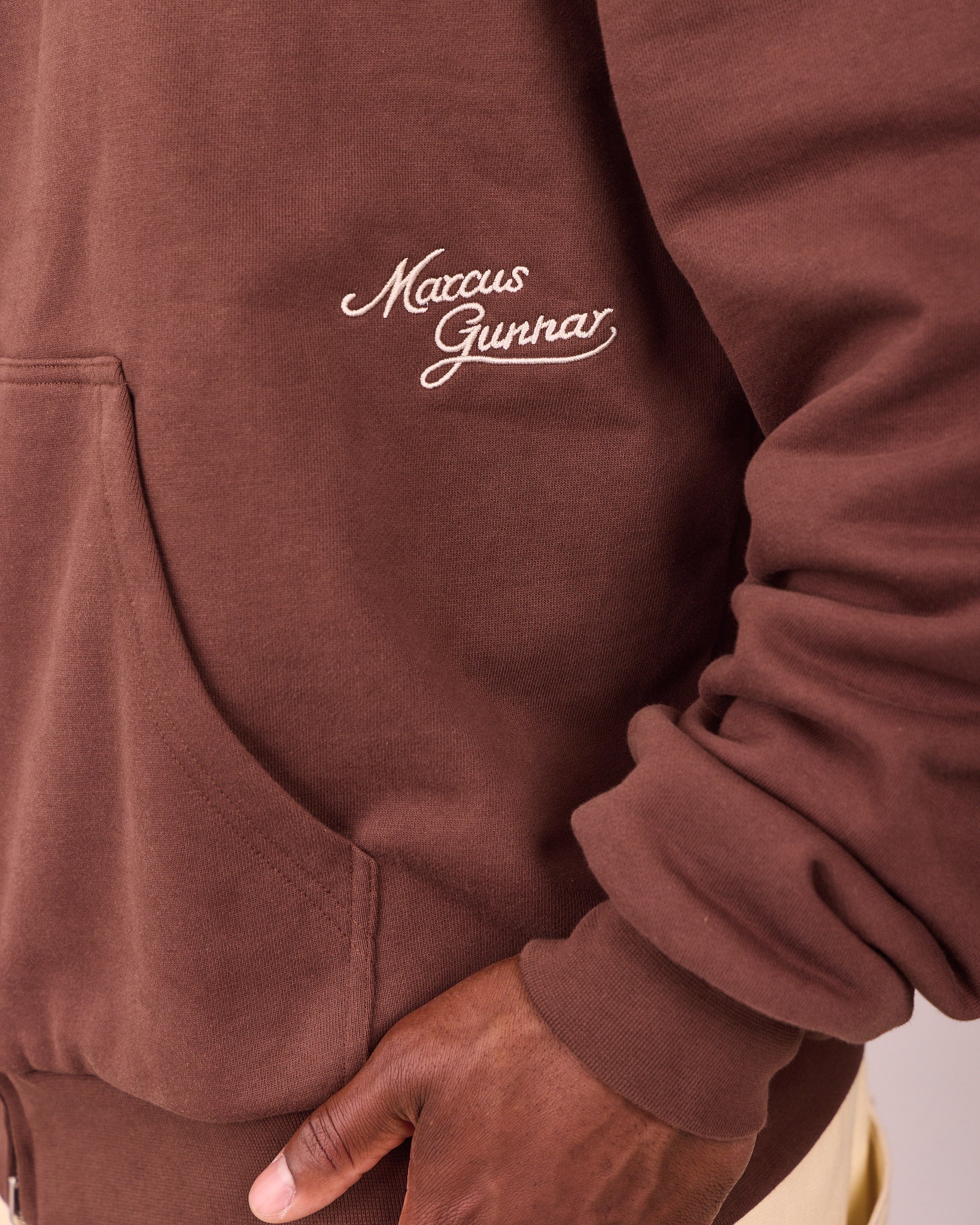 MG x Avoni Reversible Zip Hoodie - Brown/Check