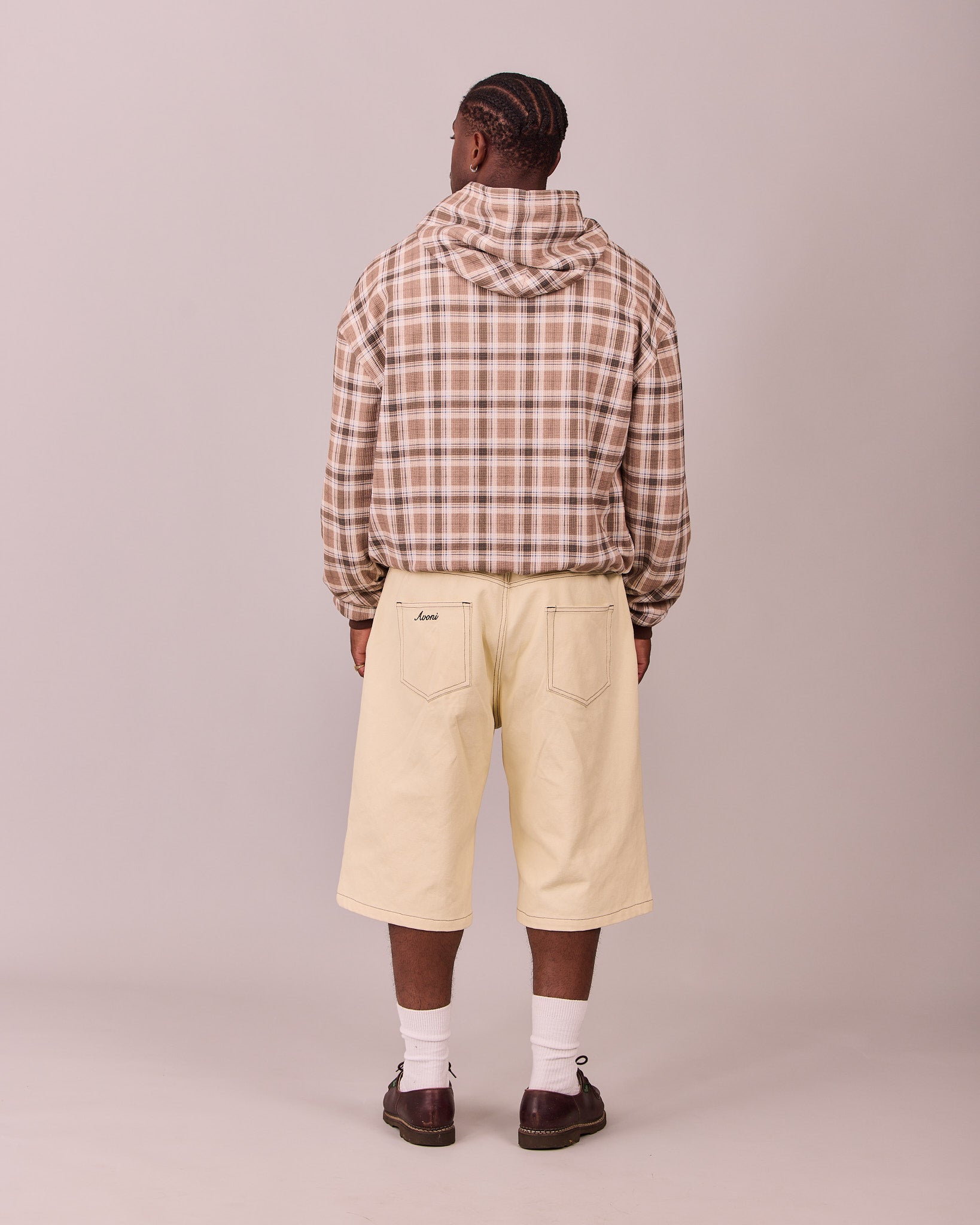 MG x Avoni Reversible Zip Hoodie - Brown/Check