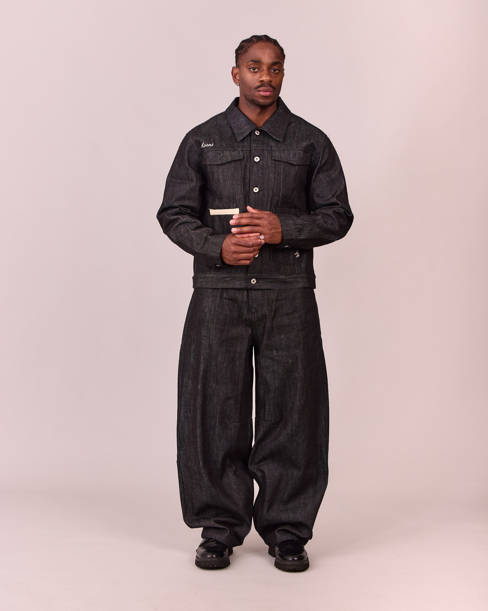 MG x Avoni Slub Selvedge Dart Jeans - Black