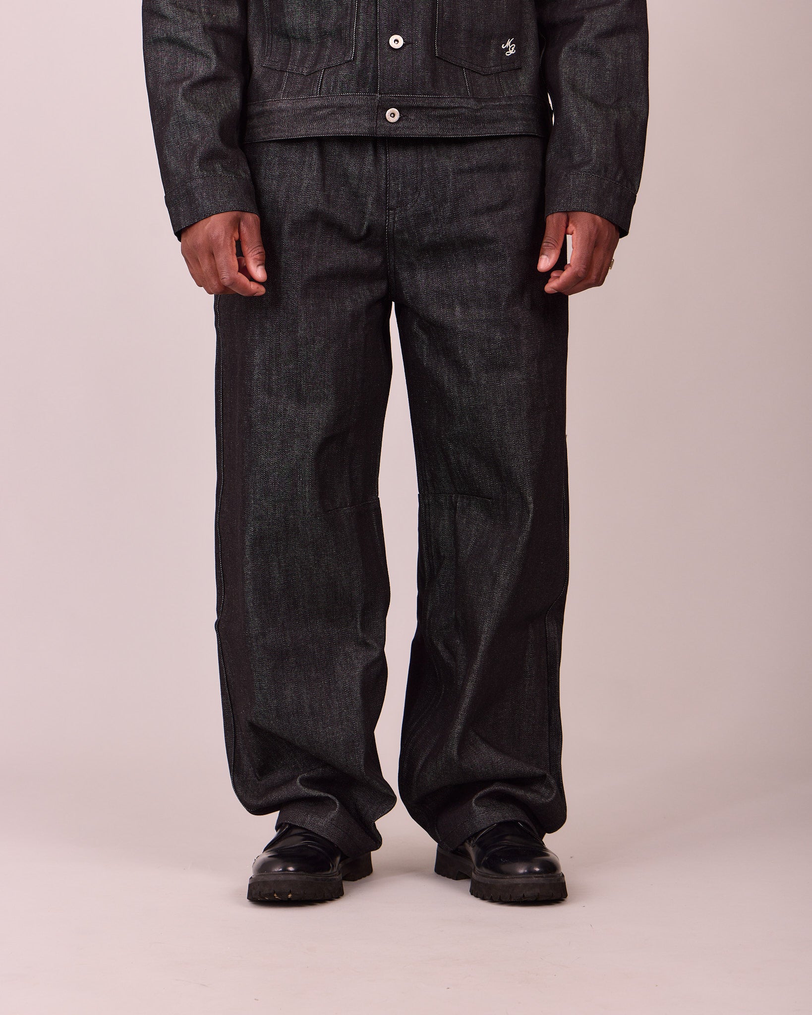 MG x Avoni Slub Selvedge Dart Jeans - Black