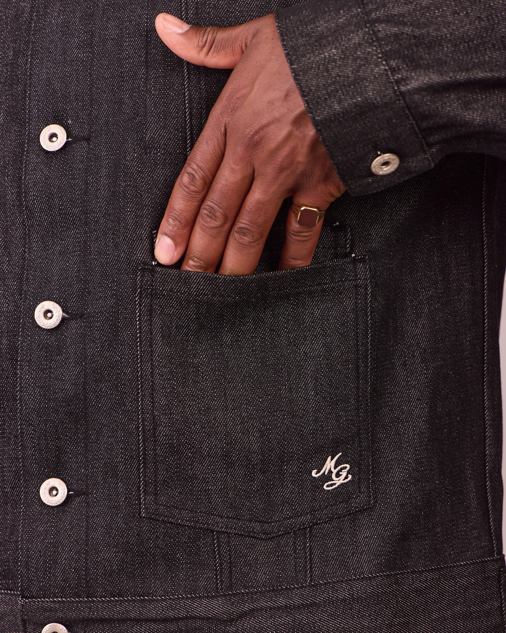 MG x Avoni Slub Selvedge Jacket - Black