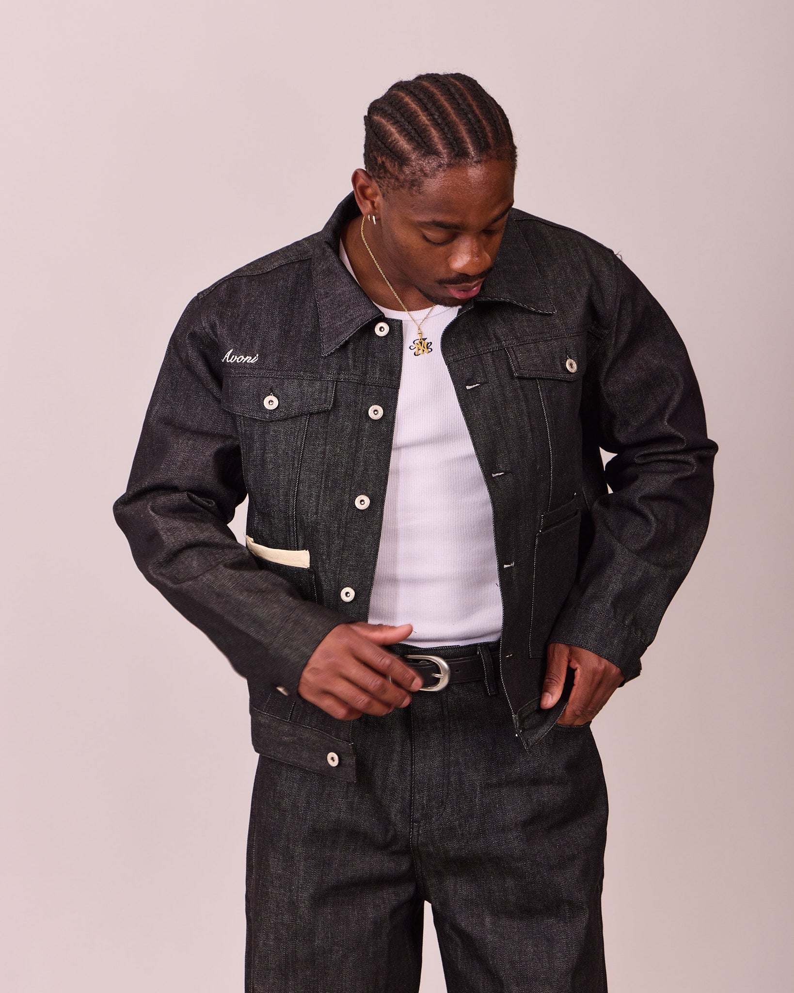 MG x Avoni Slub Selvedge Jacket - Black