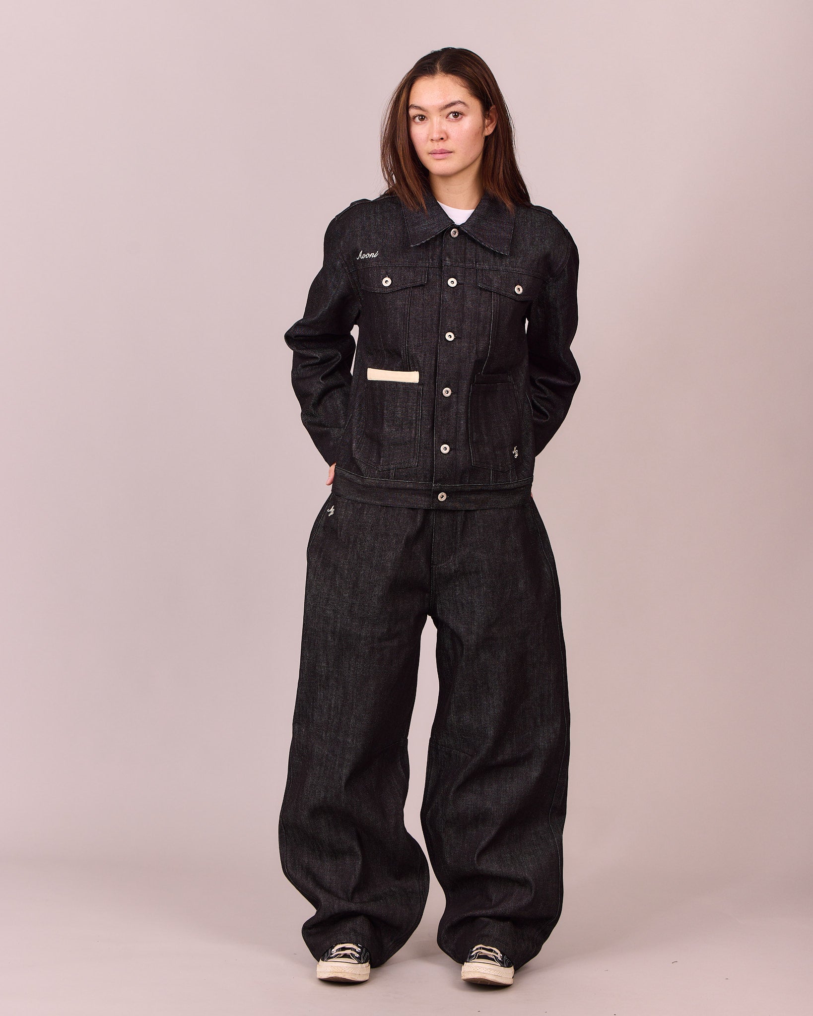 MG x Avoni Slub Selvedge Dart Jeans - Black