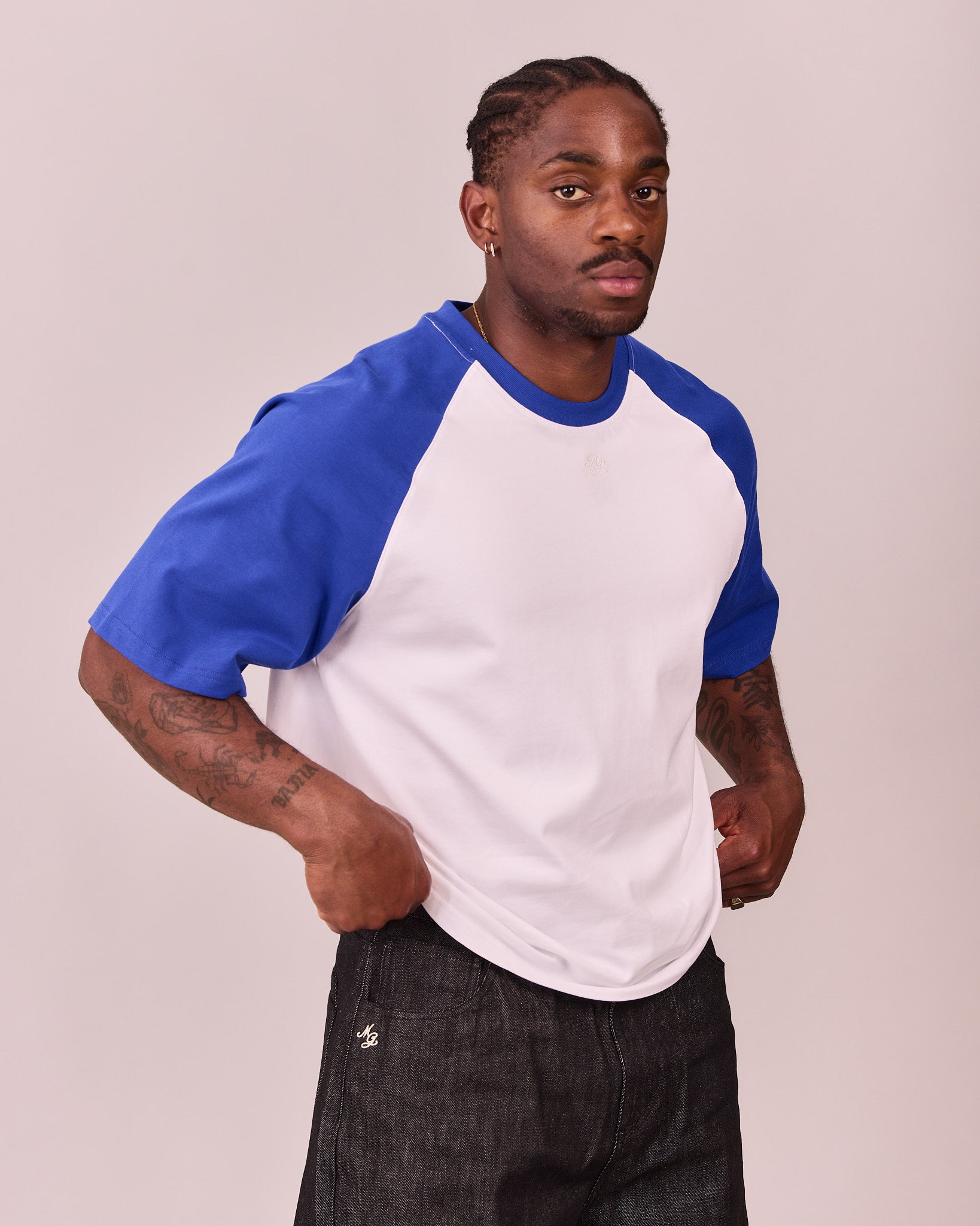 MG x Avoni SS Boxy Raglan Tee - Blue