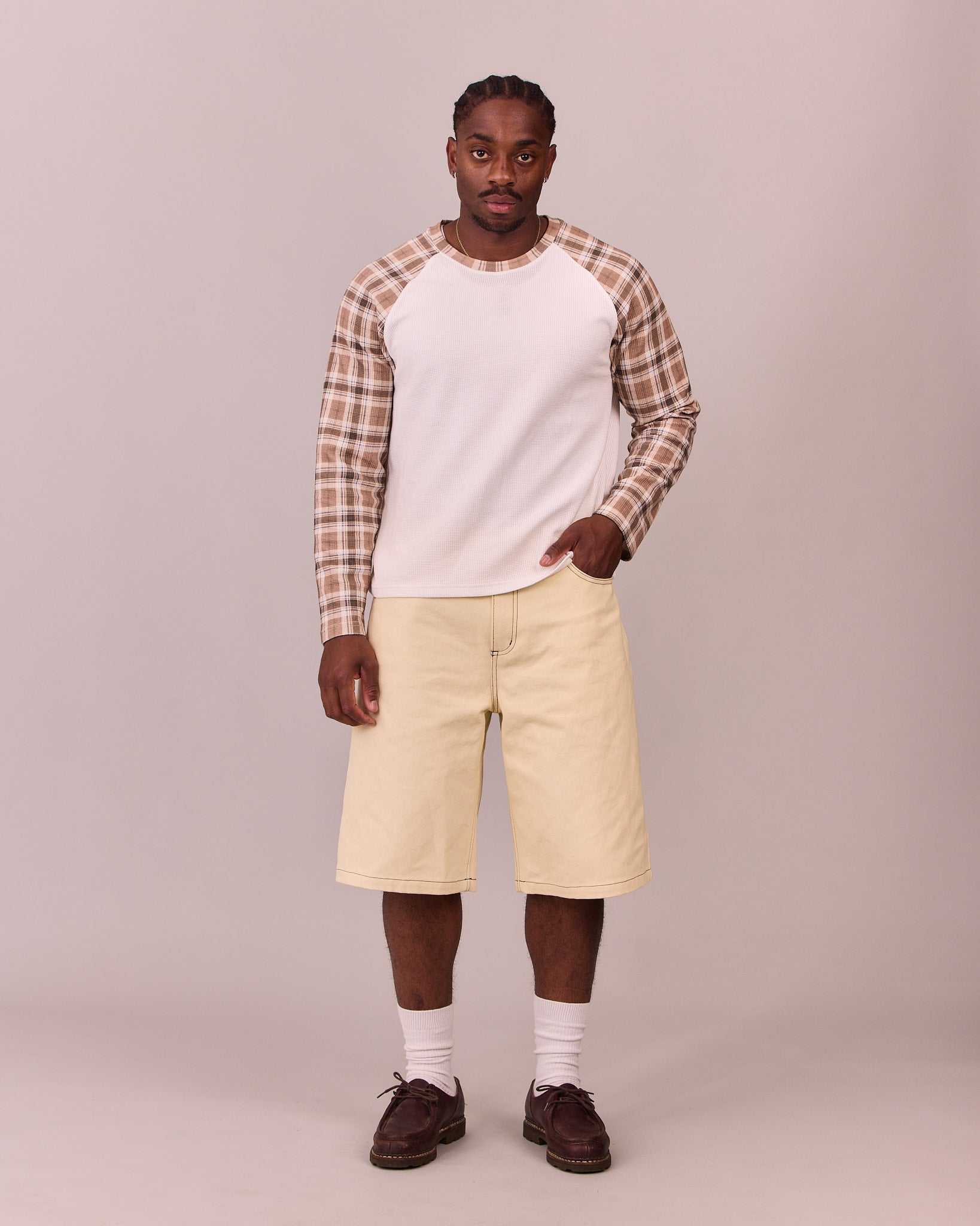 MG x Avoni Baggy Duck Canvas Jorts - Beige