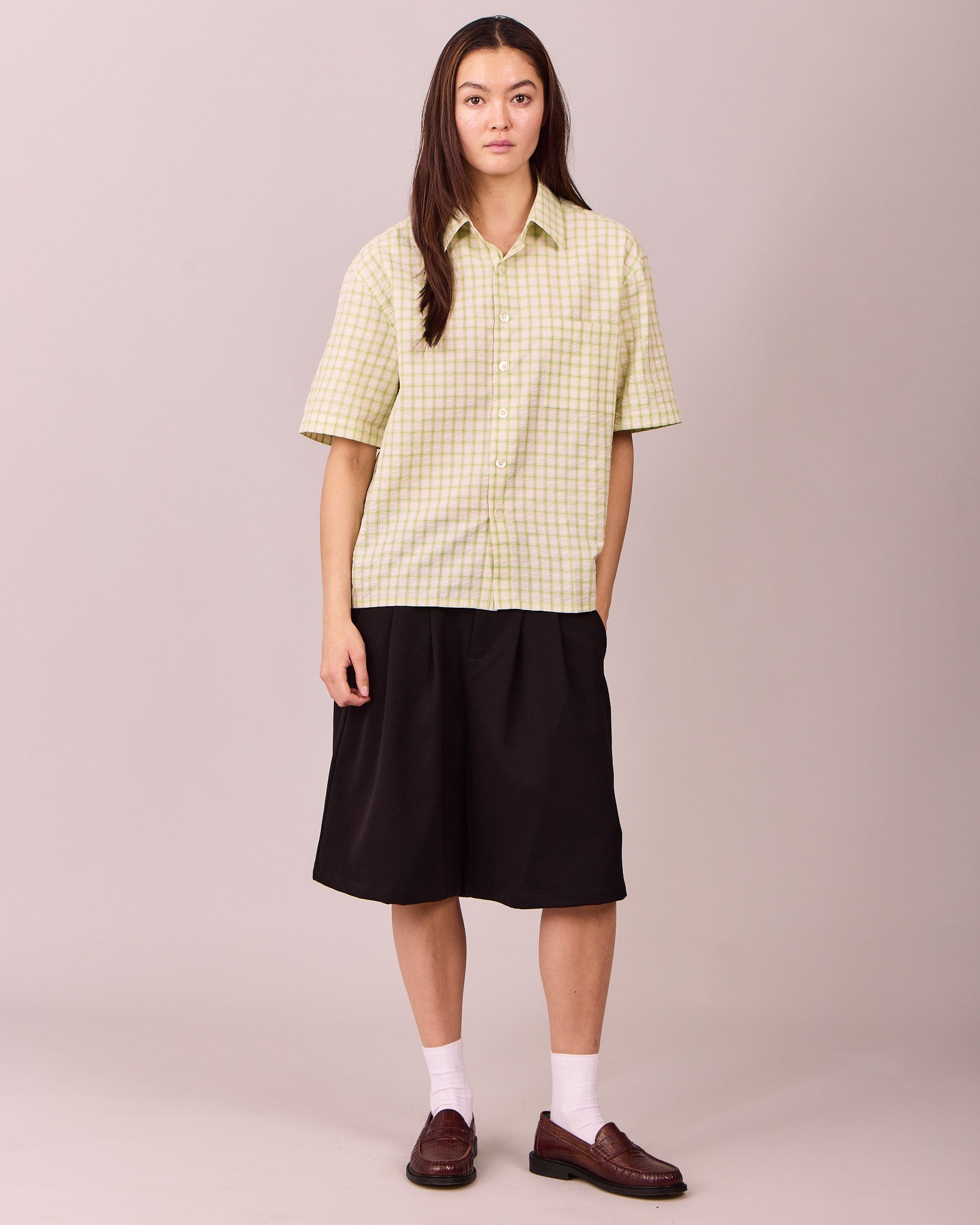 SS Checkered Shirt - Green/White