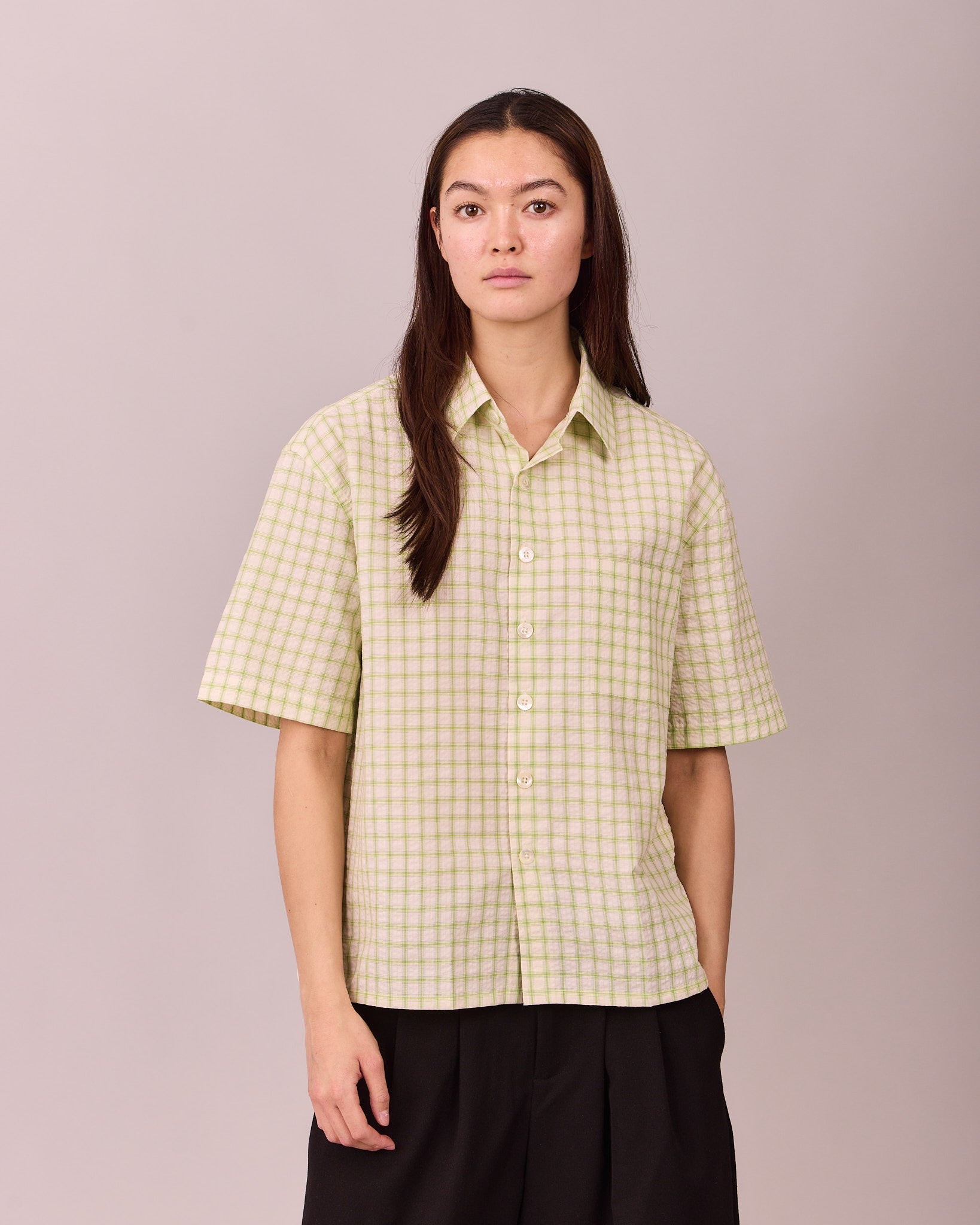 SS Checkered Shirt - Green/White