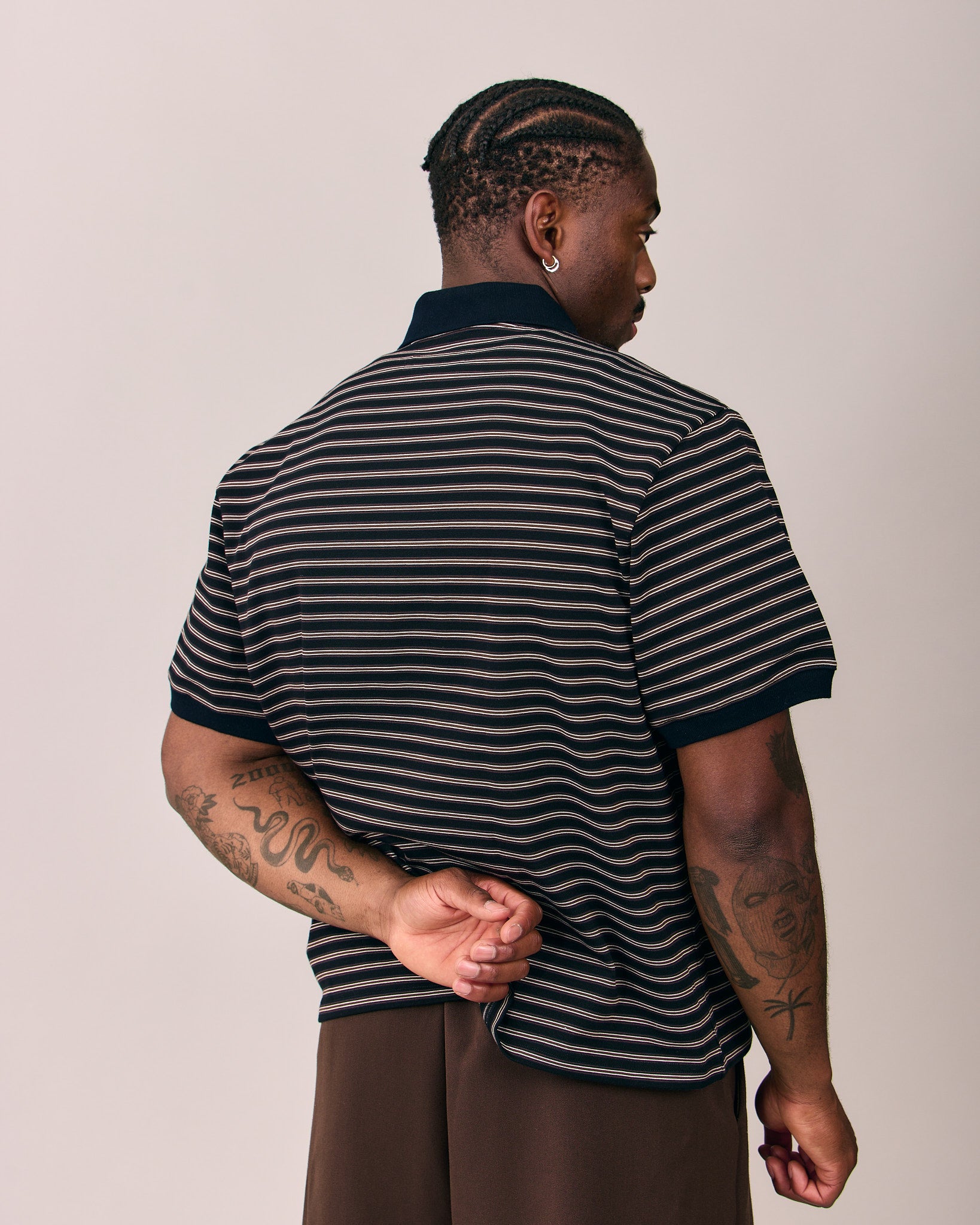 SS Polo Shirt - Black Stripe
