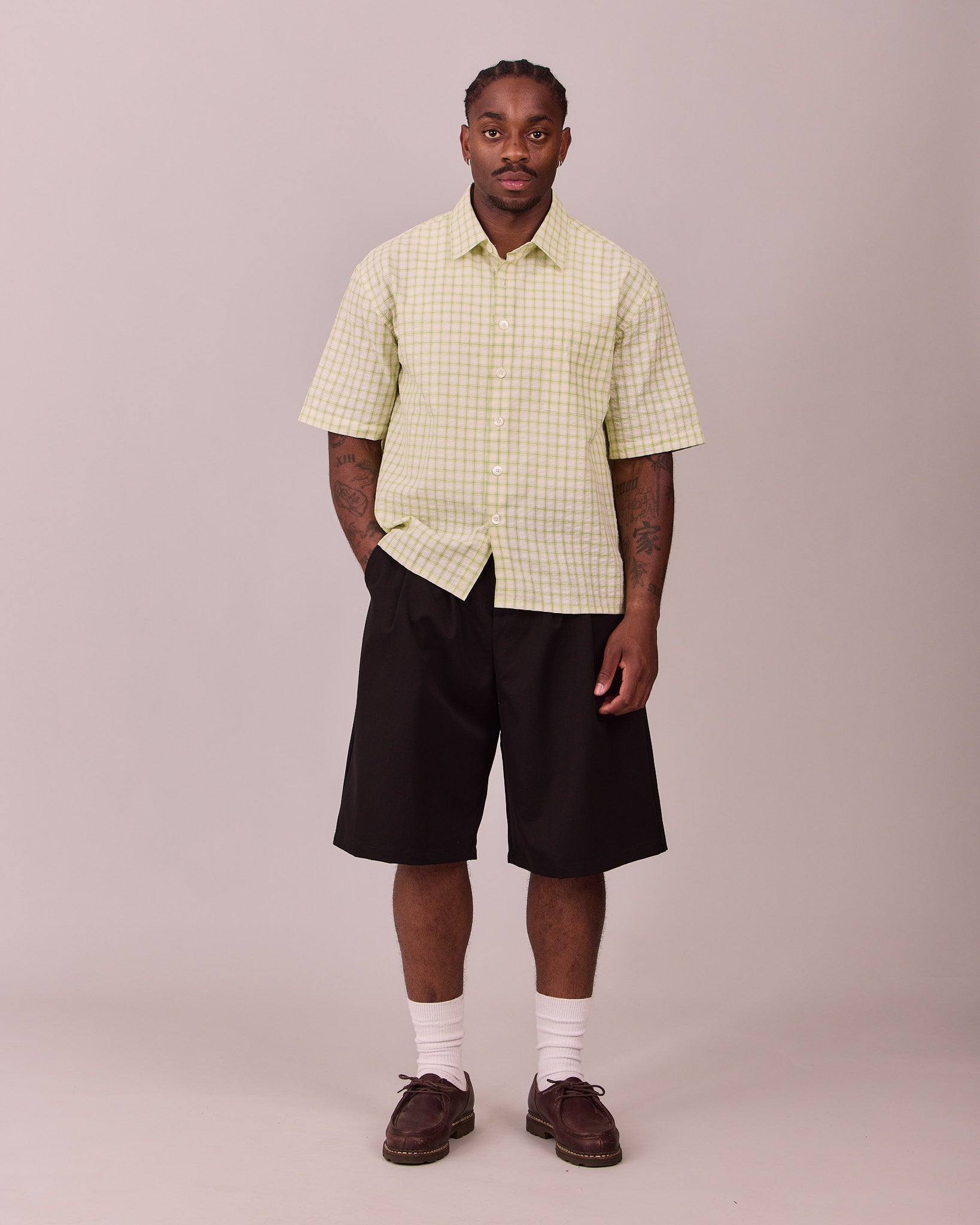 SS Checkered Shirt - Green/White