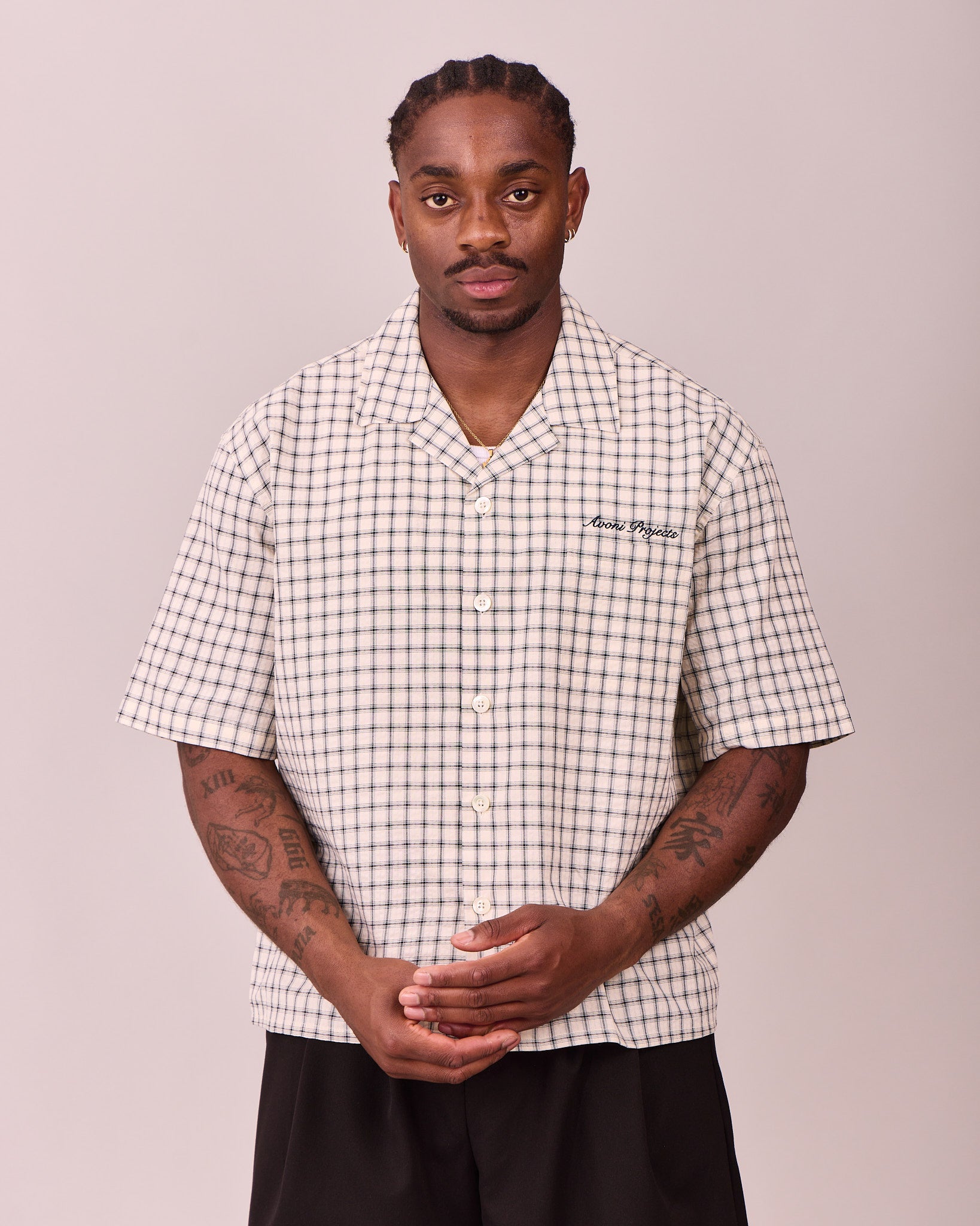 SS Checkered Shirt - Navy/White