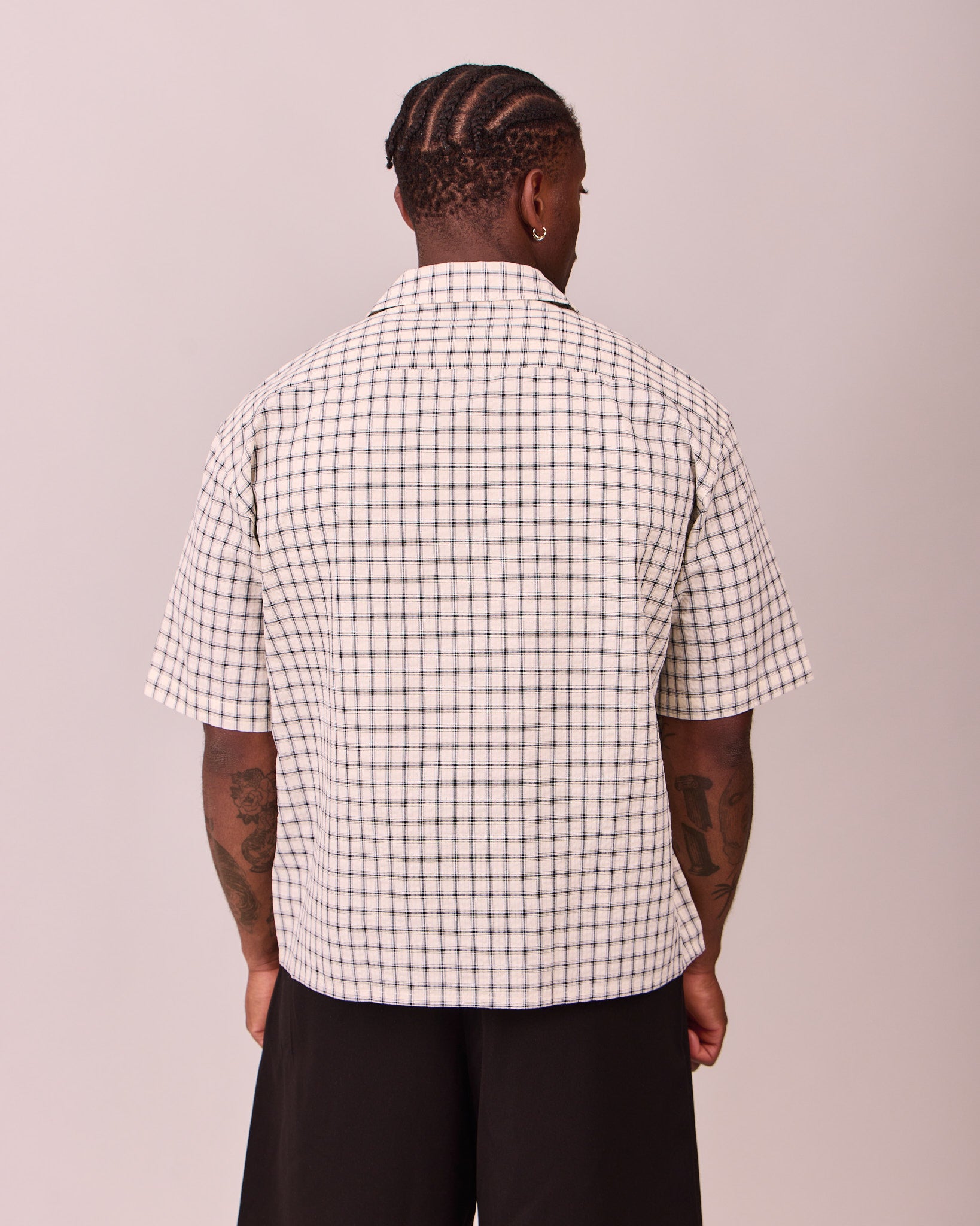 SS Checkered Shirt - Navy/White