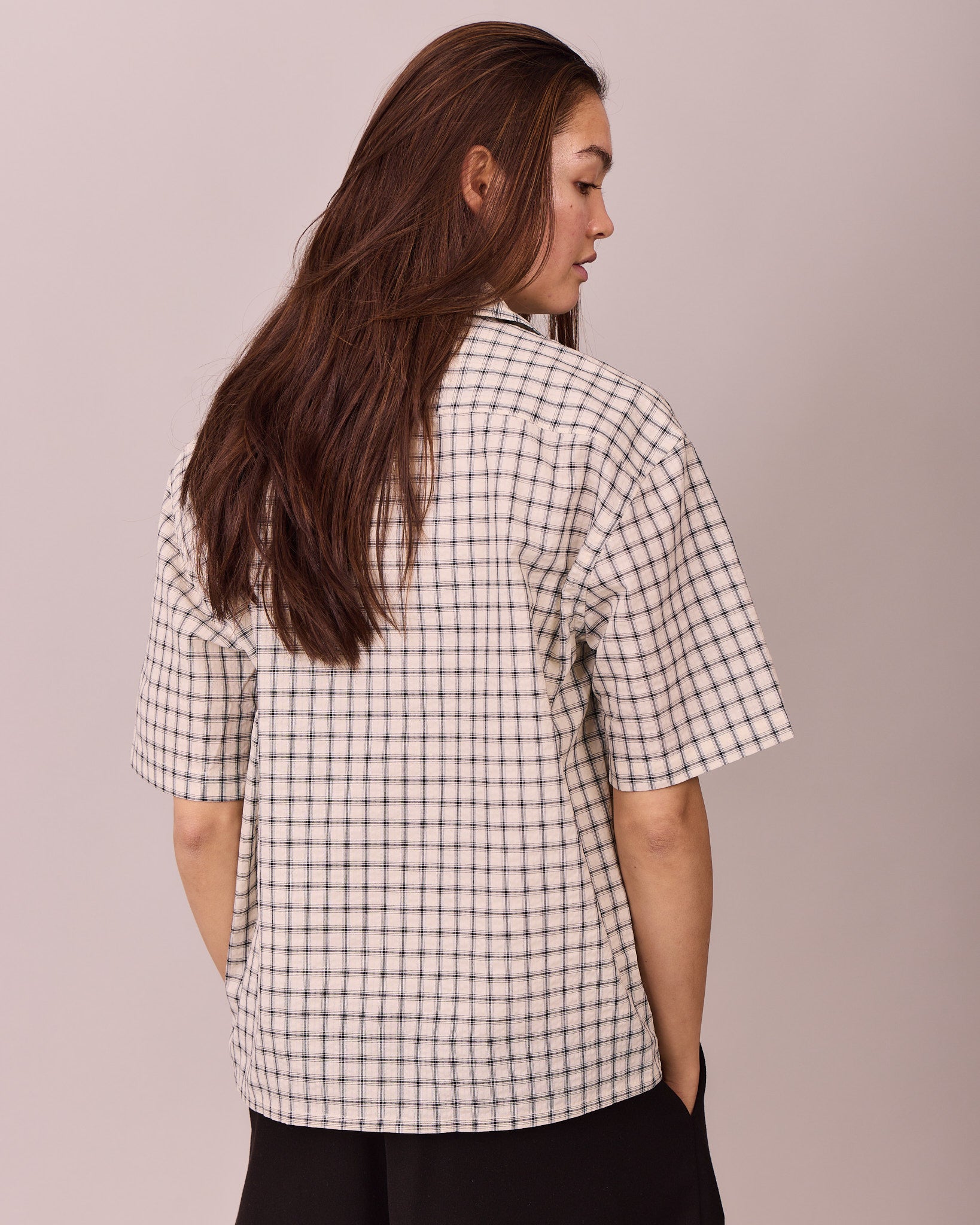SS Checkered Shirt - Navy/White
