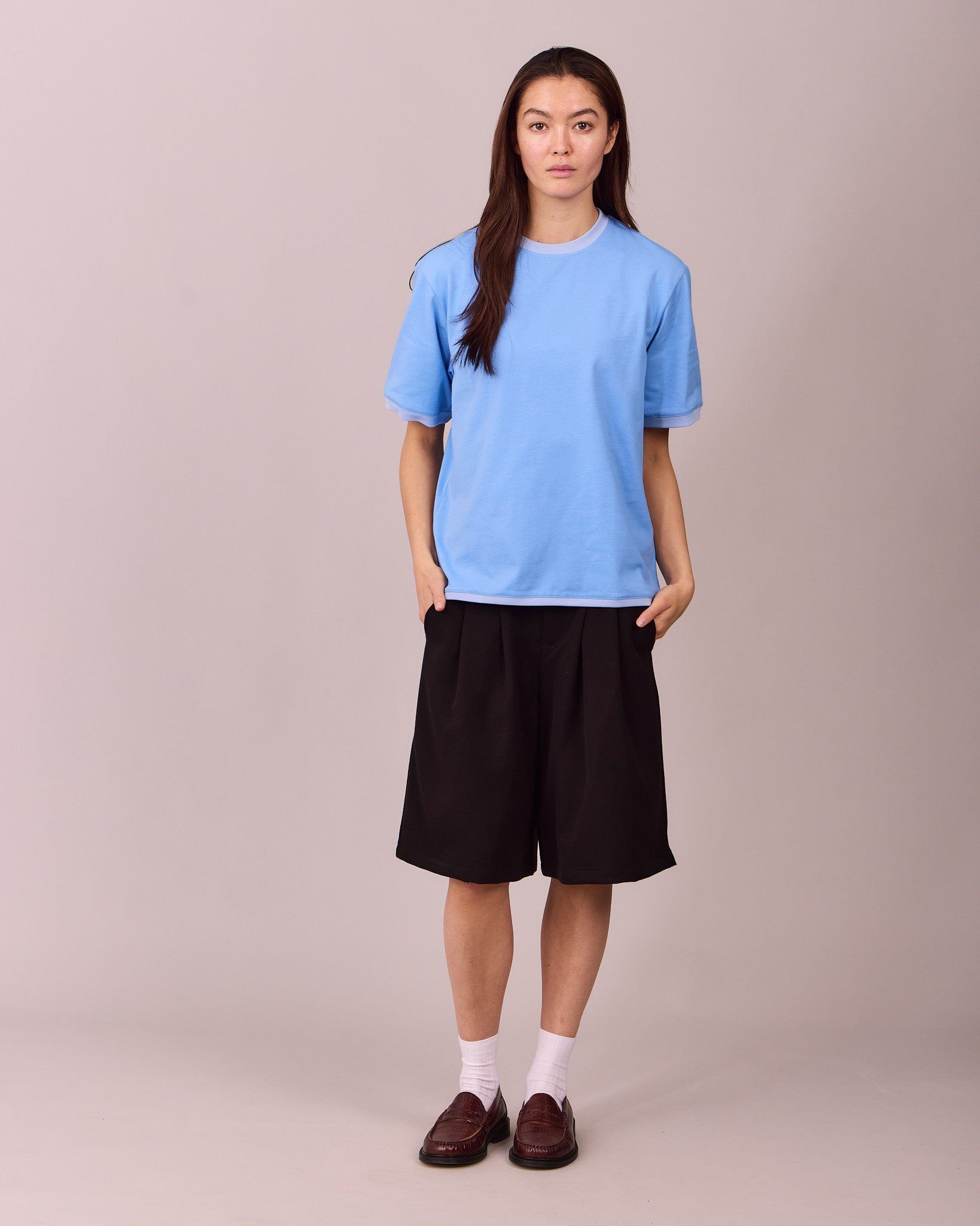 SS Ringer Tee - Blue/Baby Blue