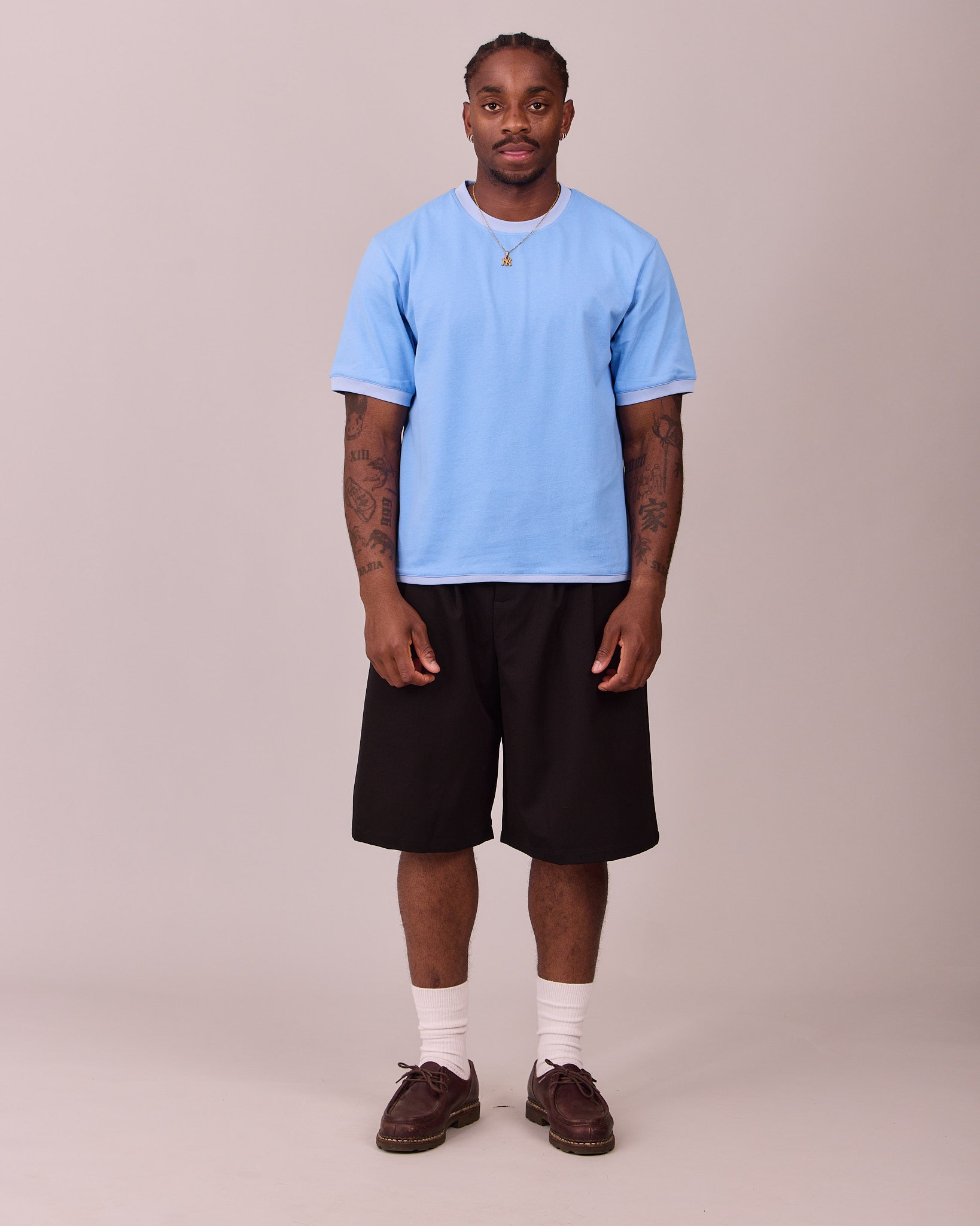 SS Ringer Tee - Blue/Baby Blue