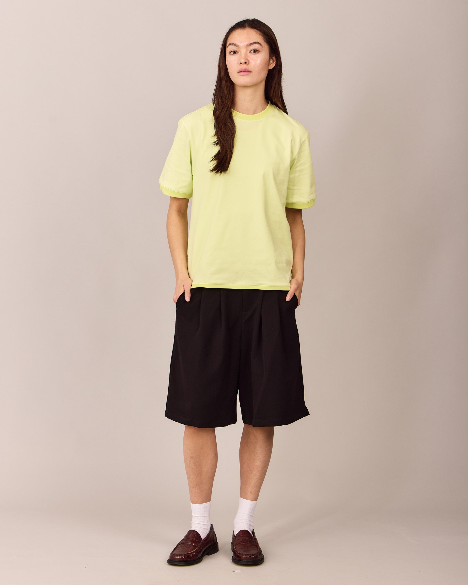 SS Ringer Tee - Lime/Green