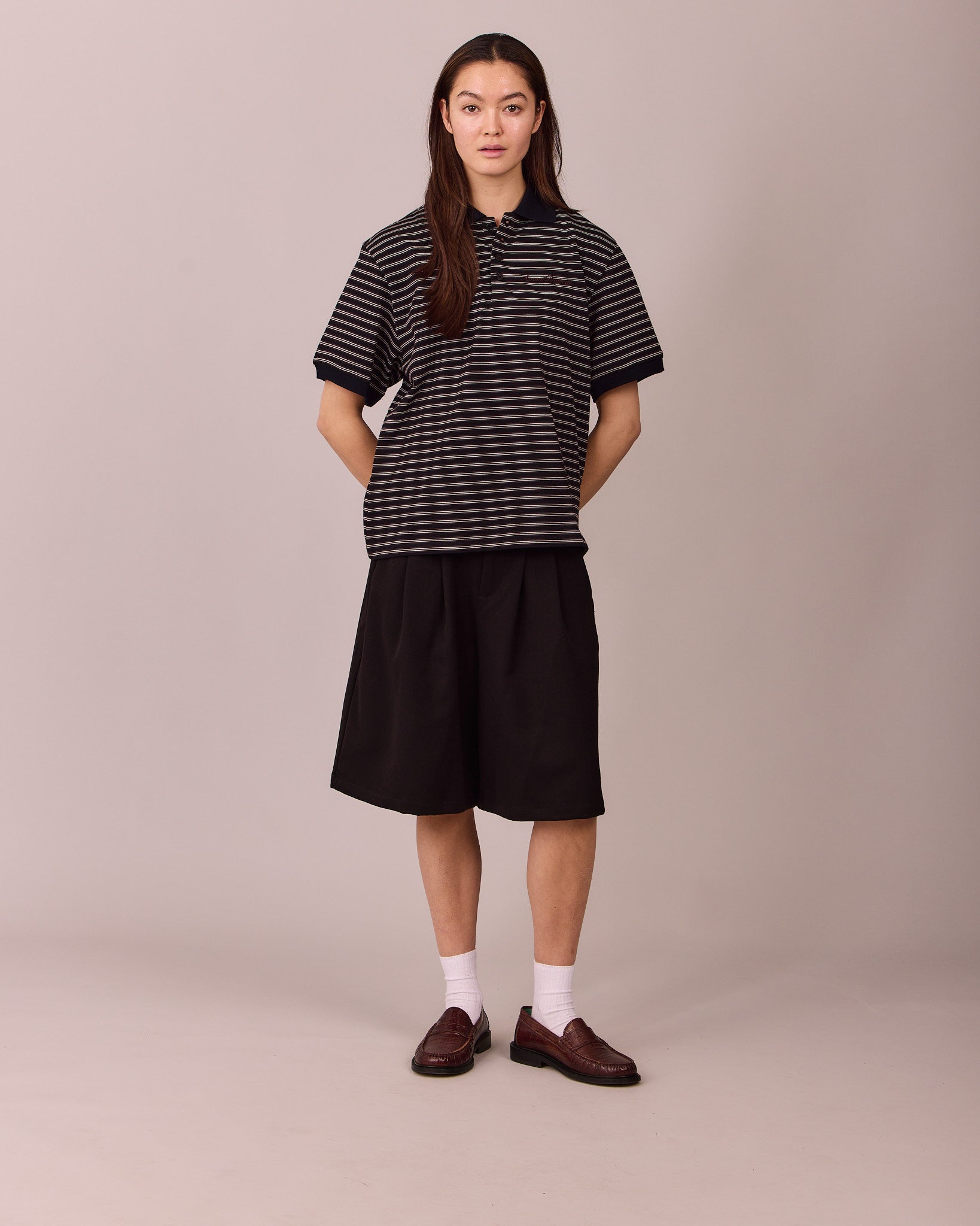 SS Polo Shirt - Black Stripe