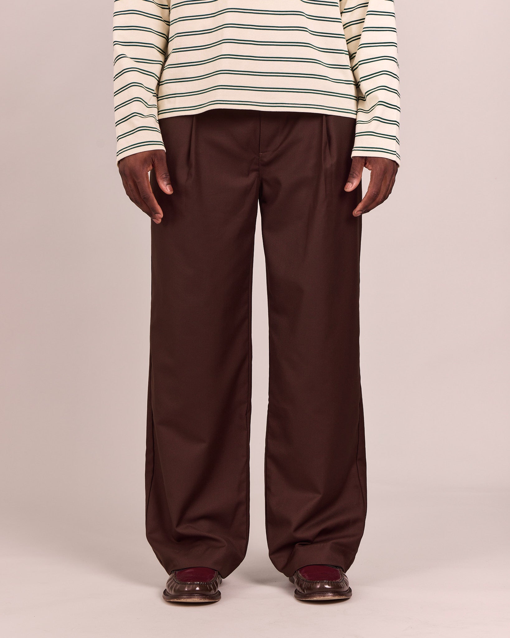 Straight Suit Pants - Brown