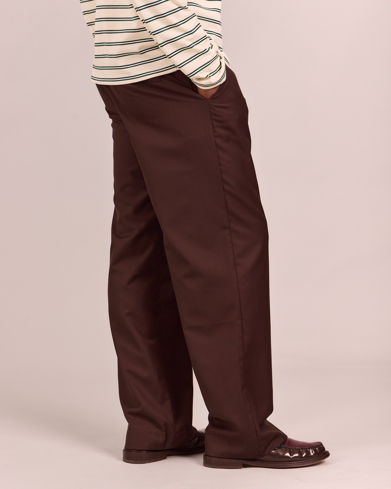 Straight Suit Pants - Brown