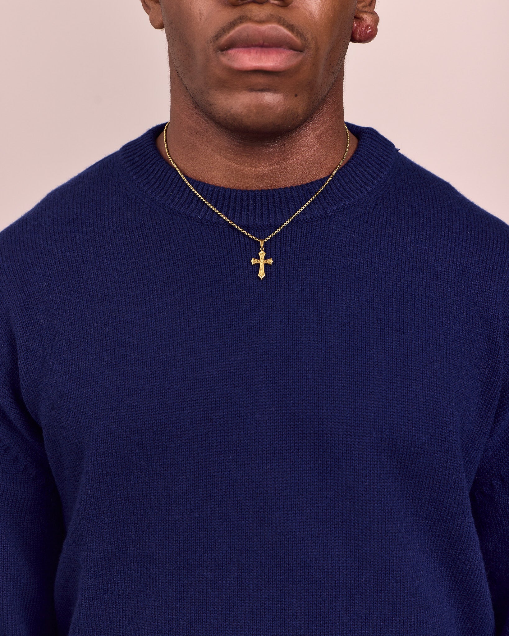 Essential Merino O-Neck Knit- Navy