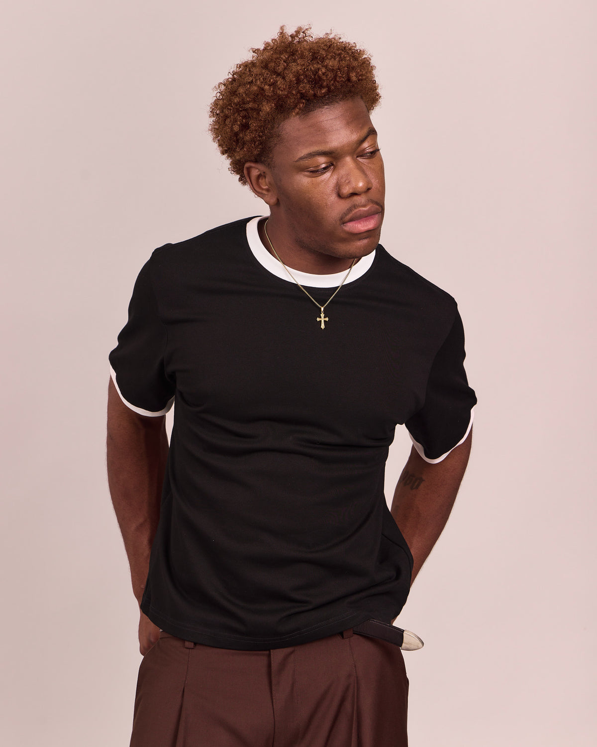 SS Ringer Tee - Black/White
