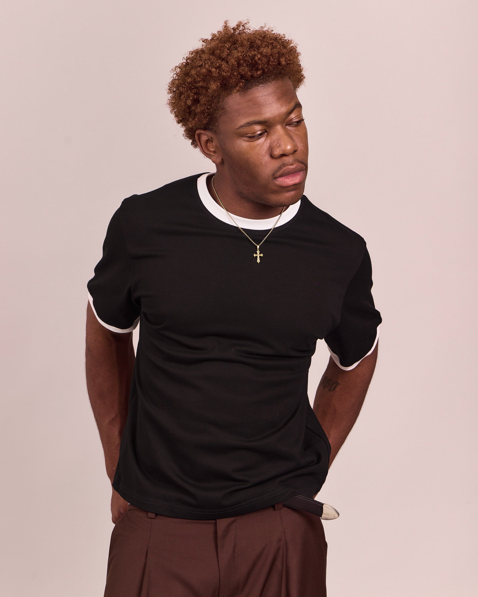 SS Ringer Tee - Black/White