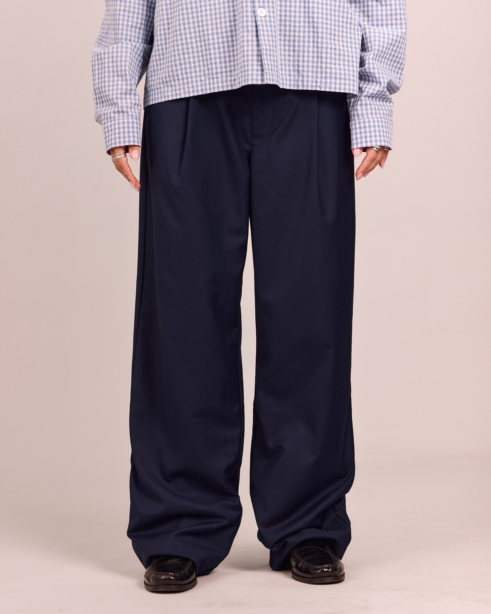 Straight Suit Pants - Navy