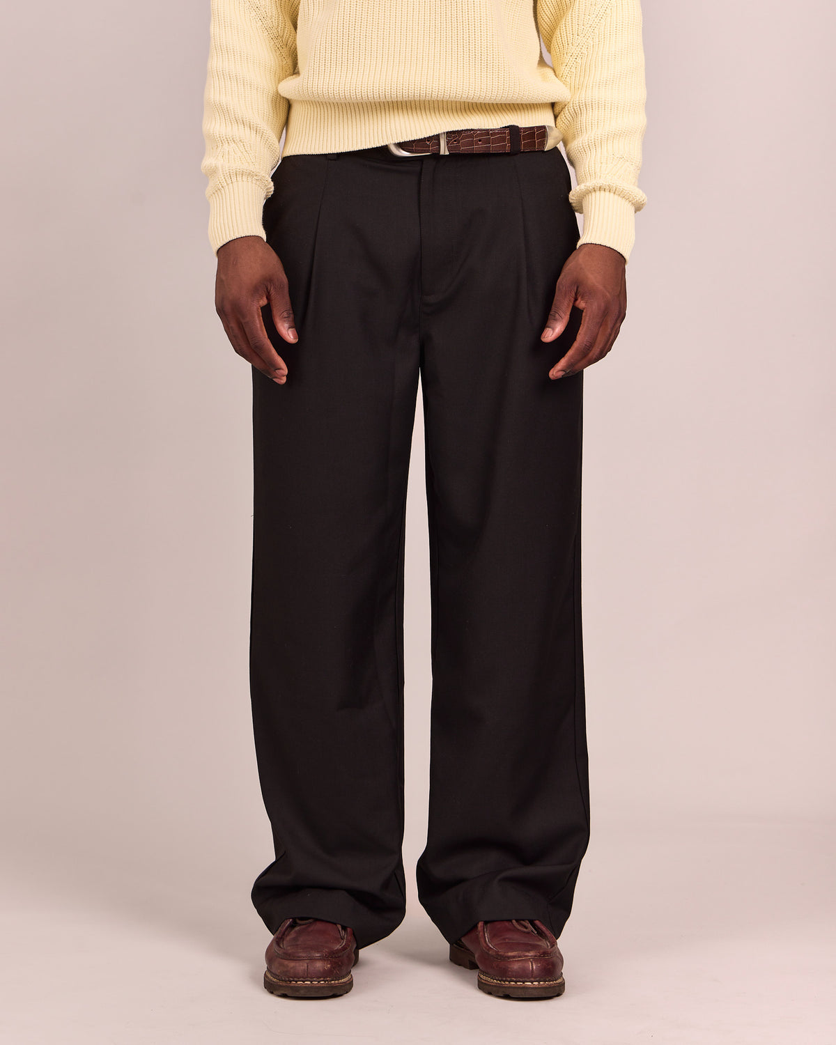 Straight Suit Pants - Black