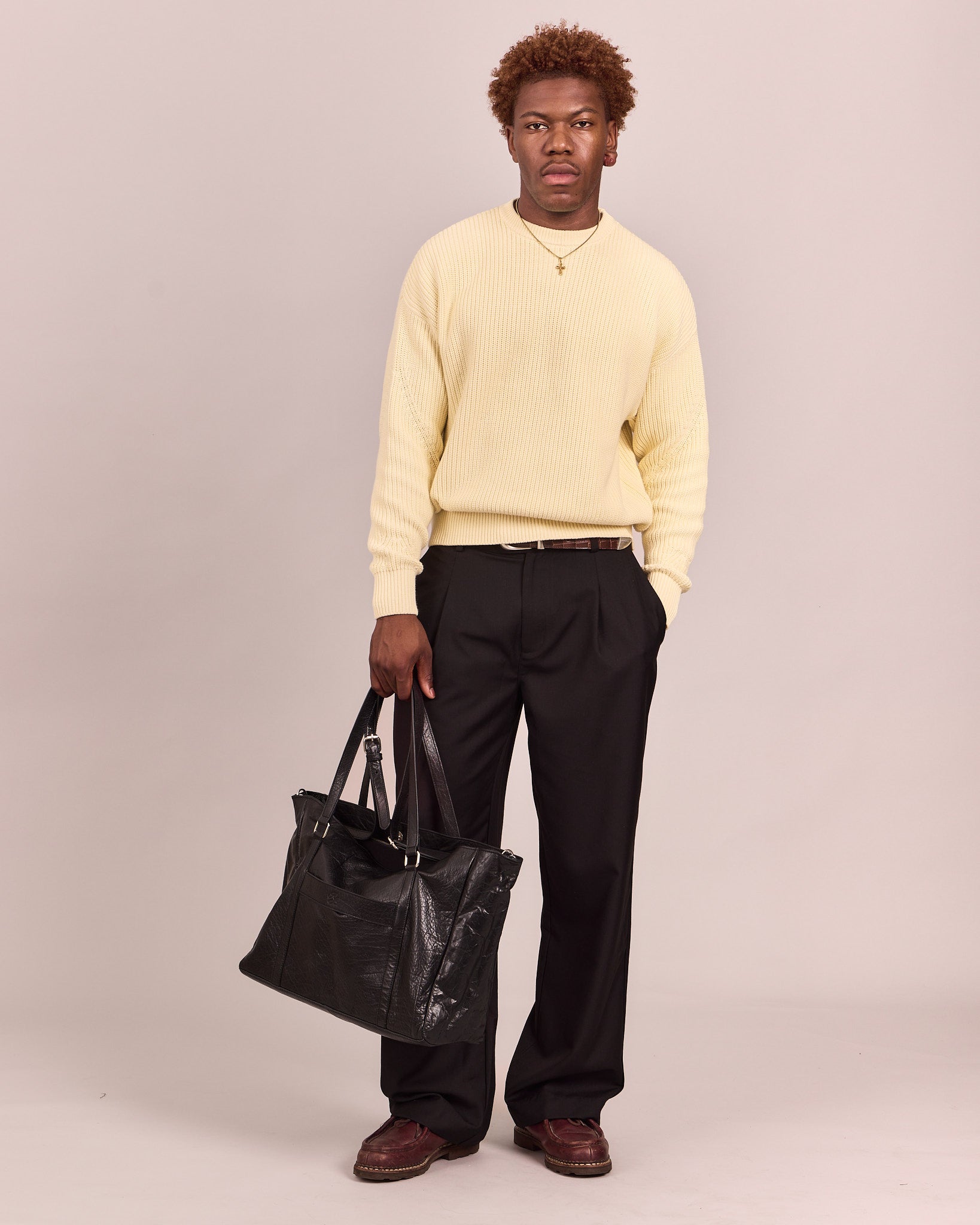 Fisherman O Neck Knit - Butteryellow