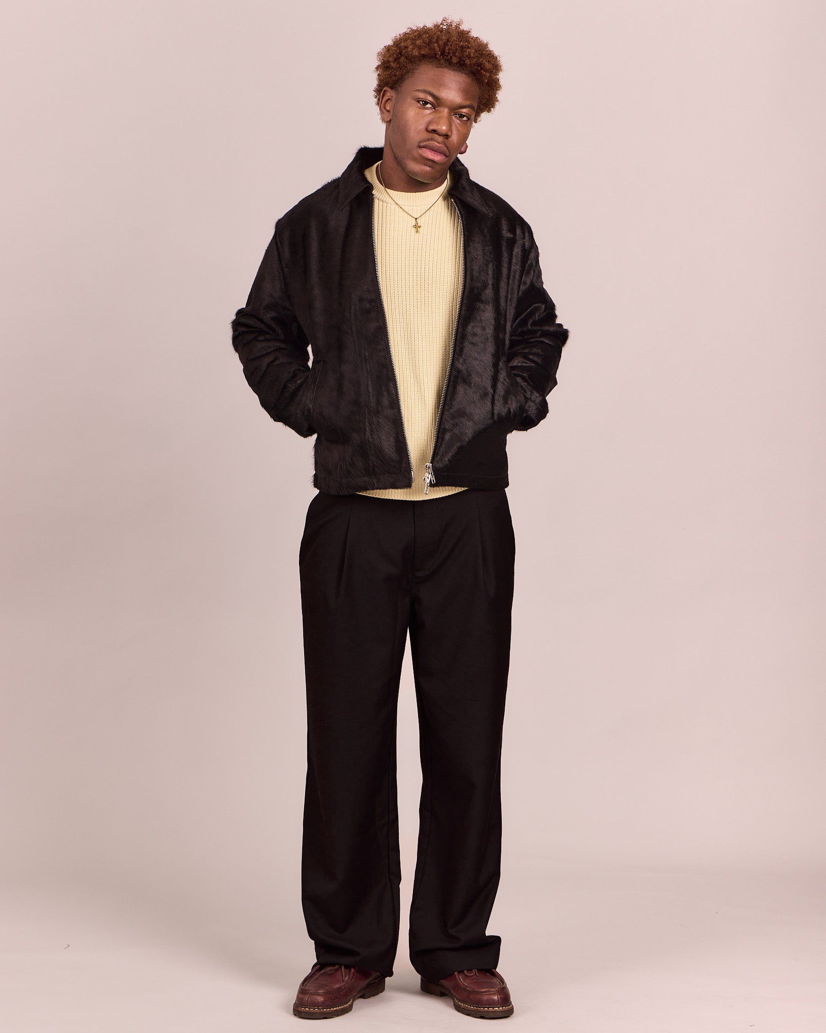 Cow Hide Leather Jacket - Black