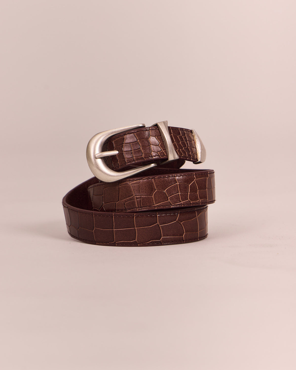 Leather Belt - Brown Croc