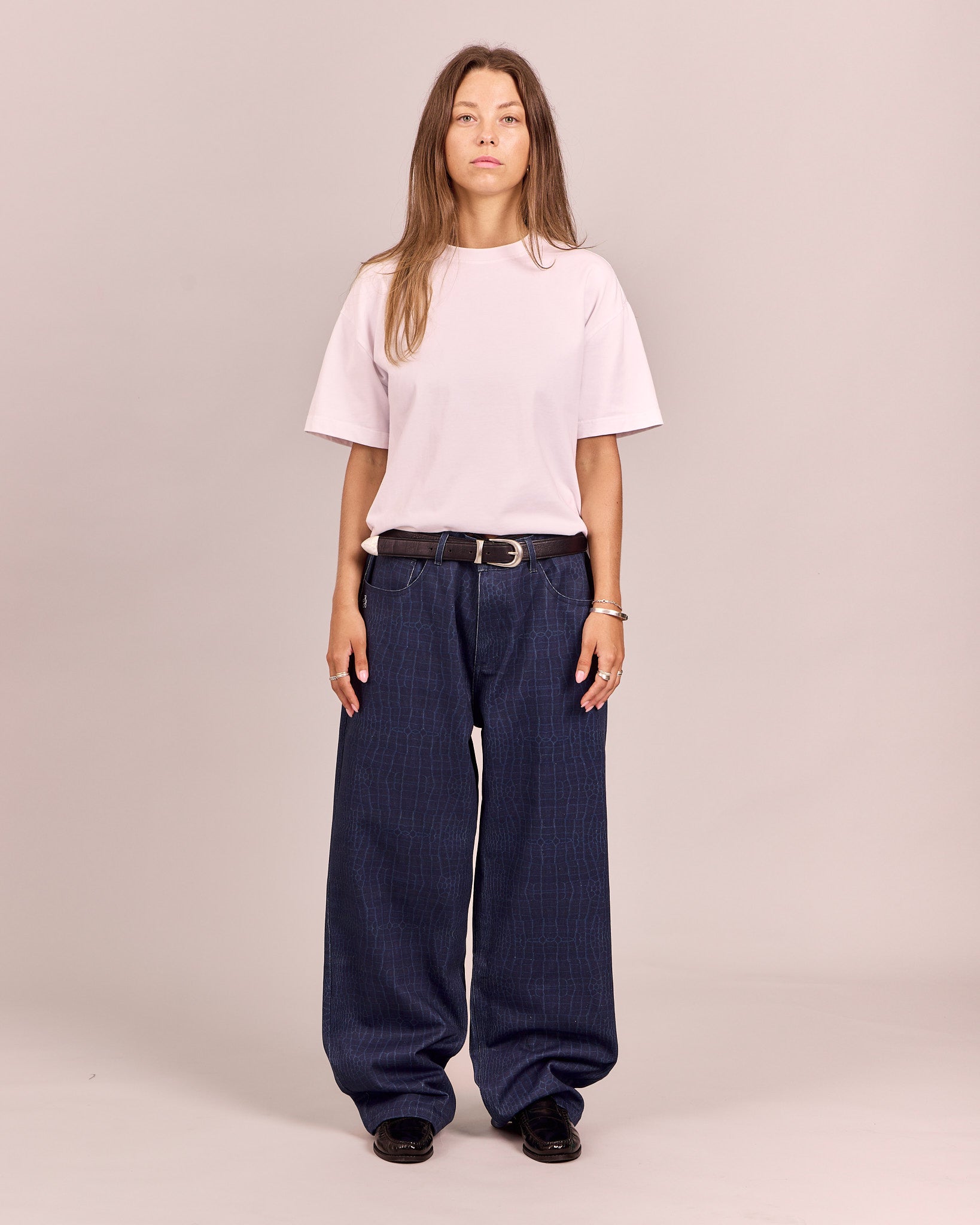 Baggy Canvas Pants - Blue Croc