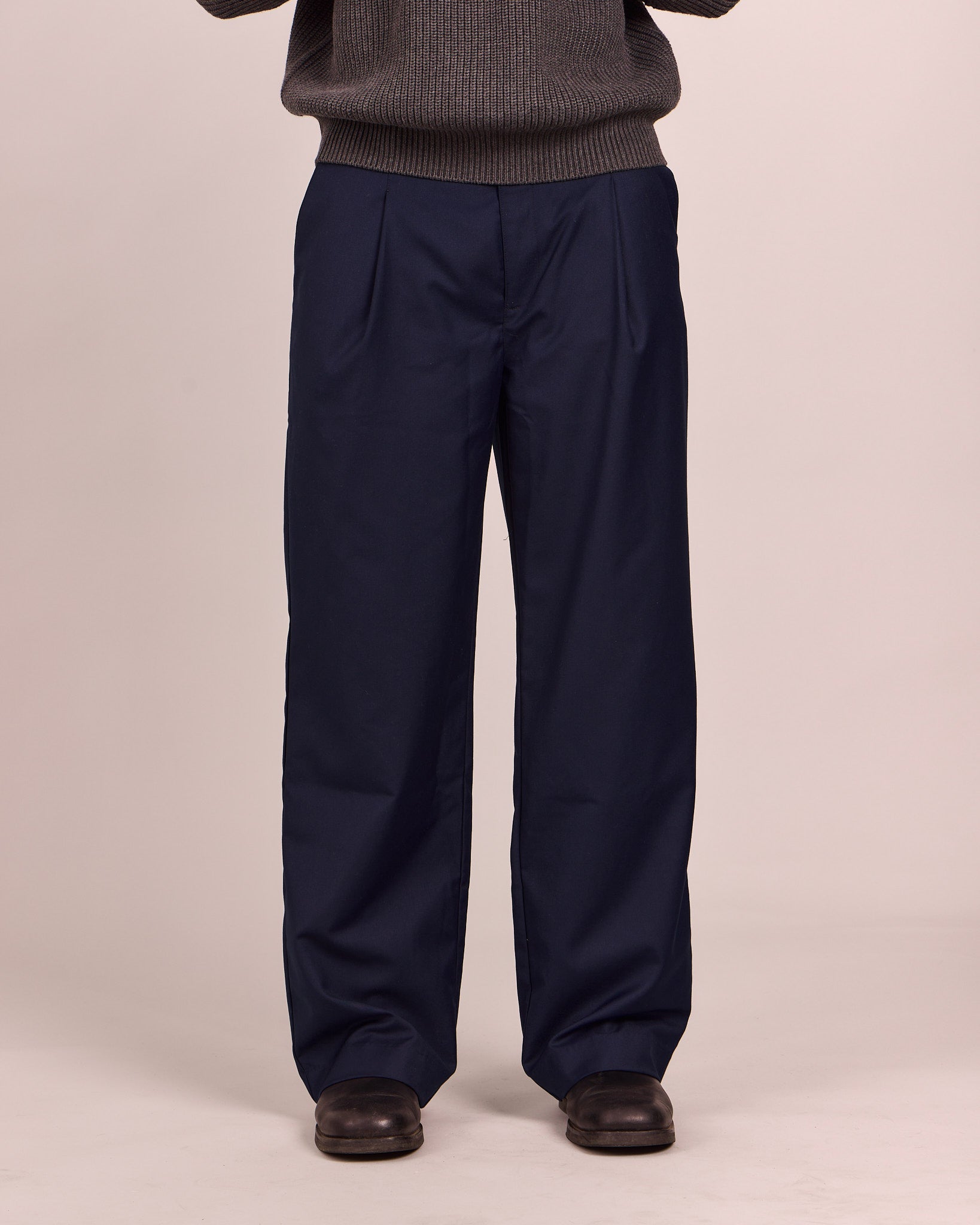 Straight Suit Pants - Navy