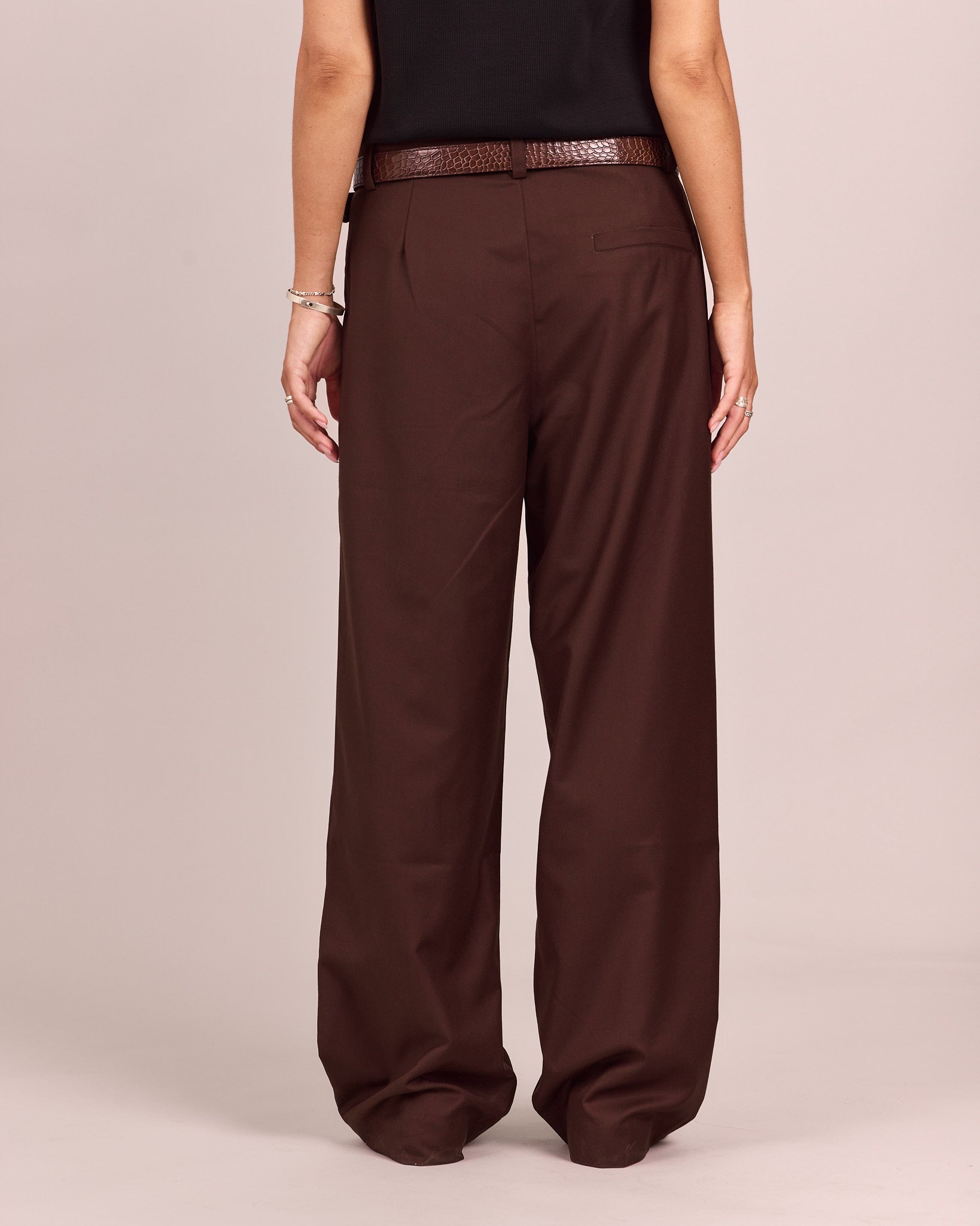 Straight Suit Pants - Brown