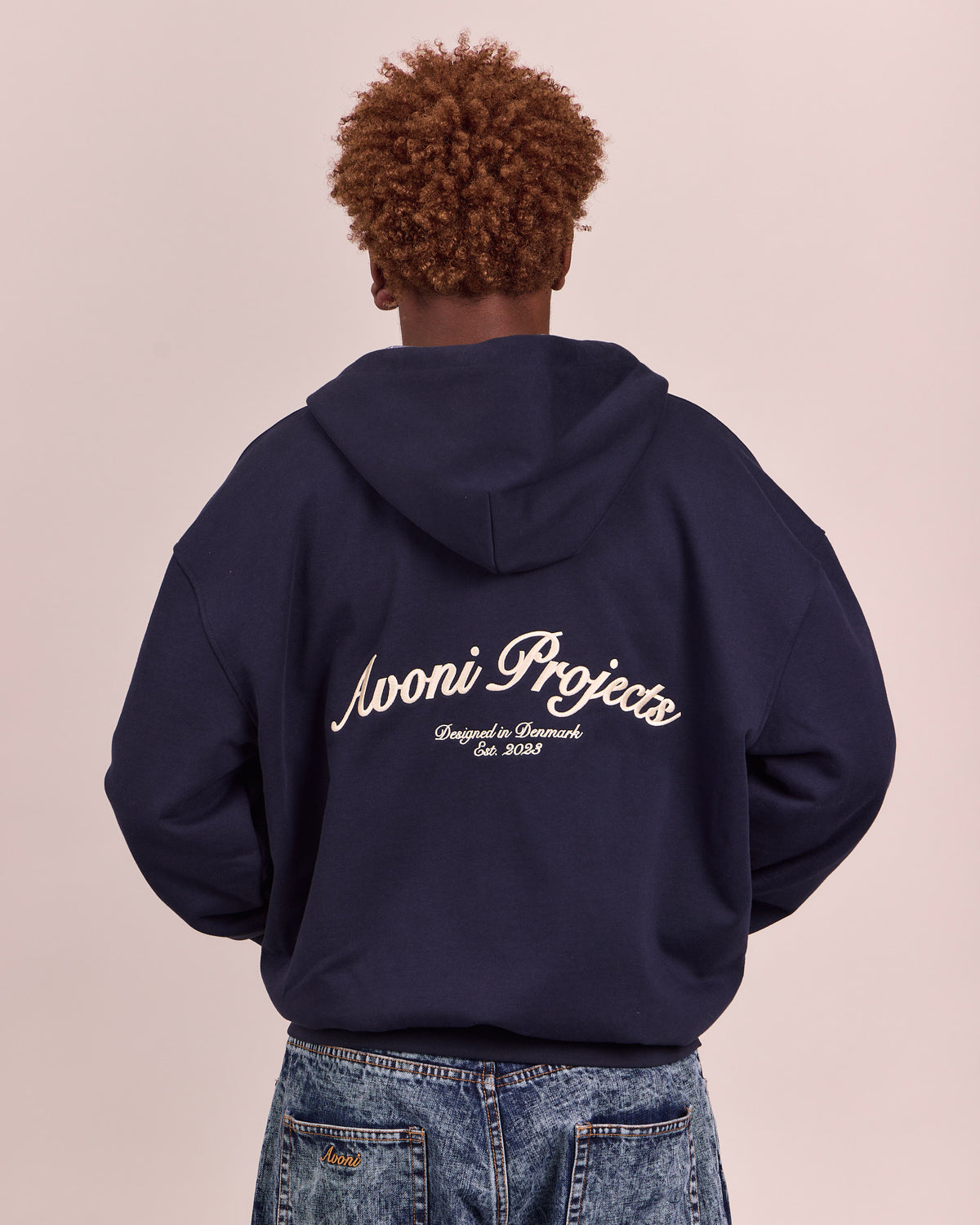 Reversible Zip Hoodie - Navy/Check