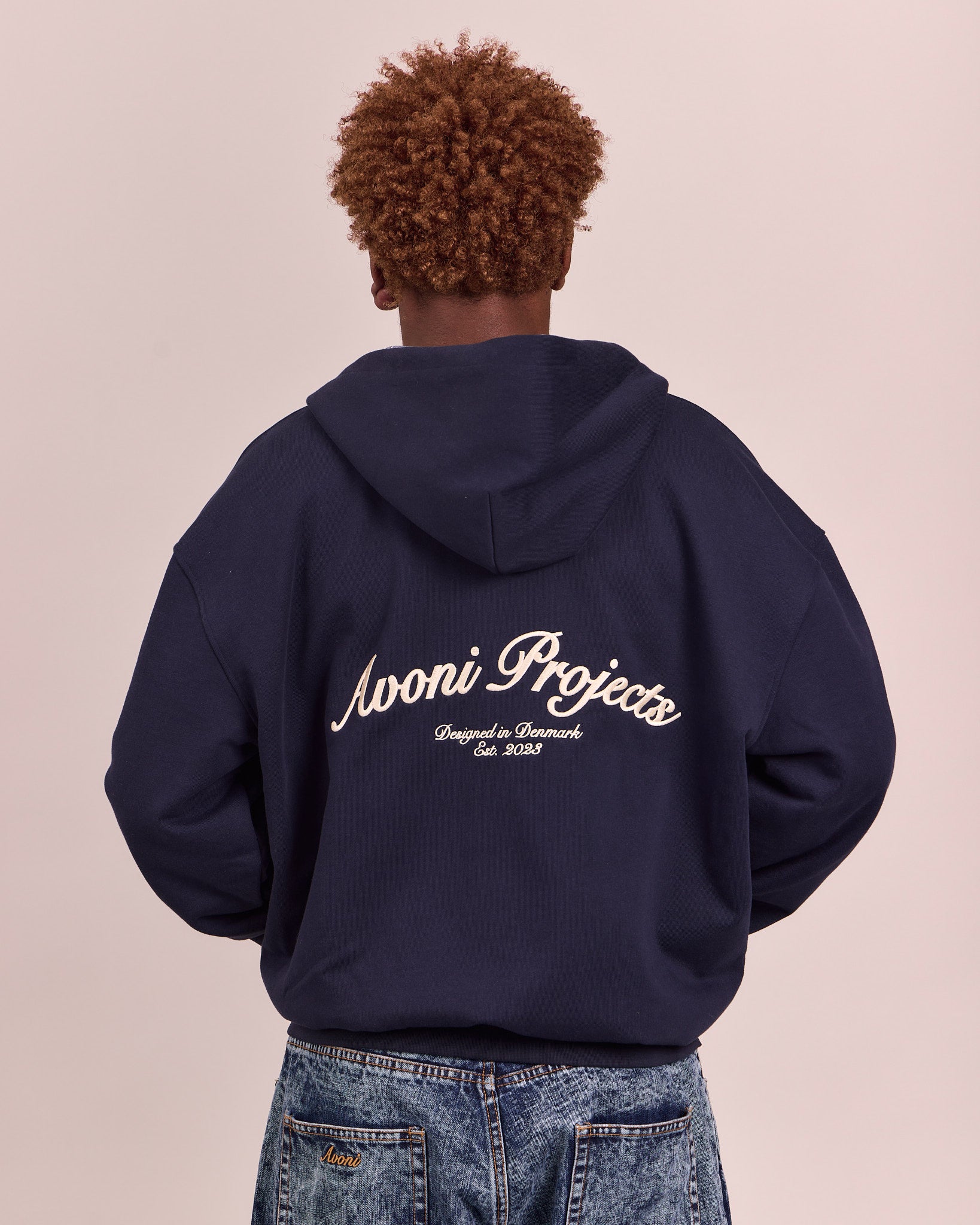 Reversible Zip Hoodie - Navy/Check
